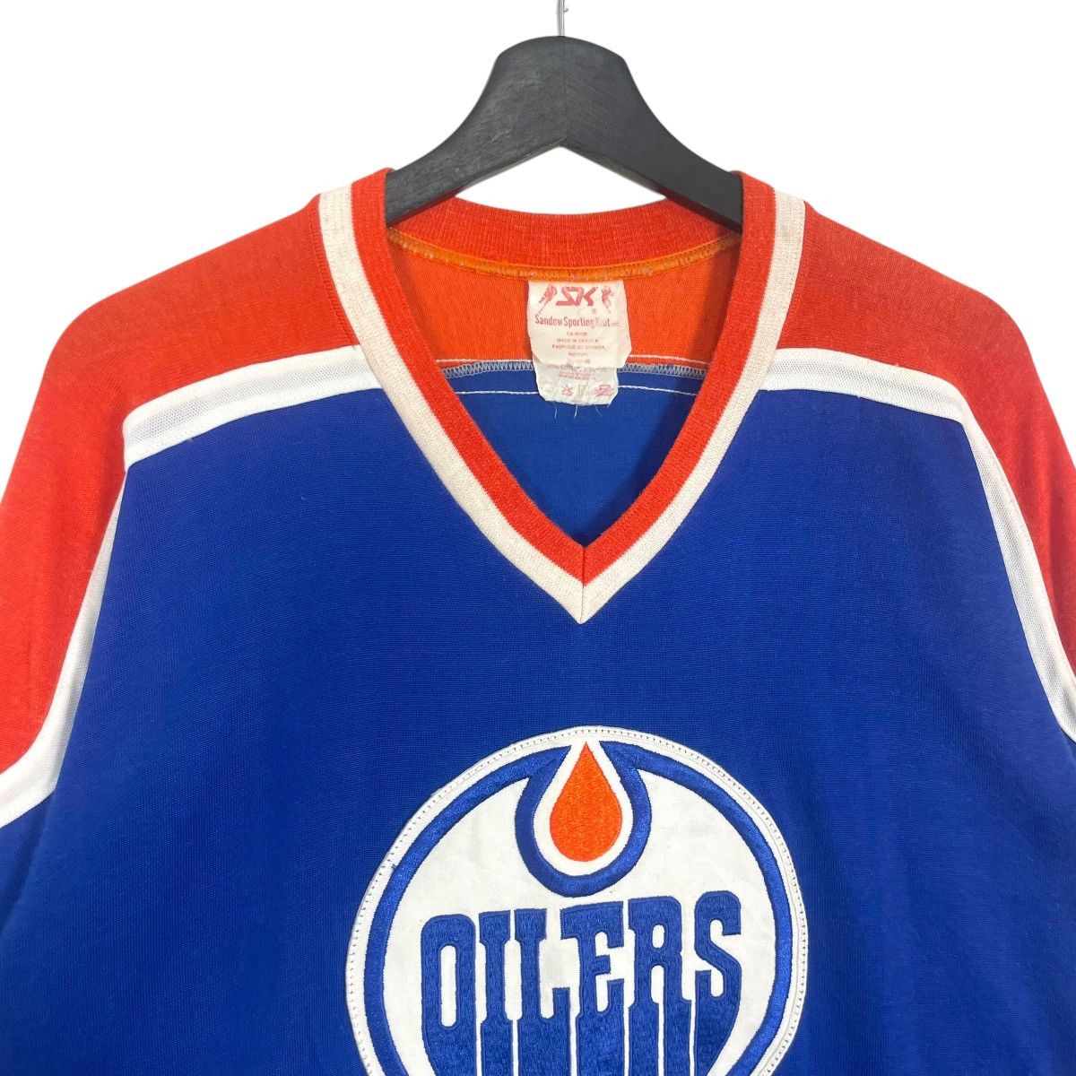 Hockey Skateboards Vintage 70s Oilers Hockey Jersey Distressed NFL V Neck Size US M / EU 48-50 / 2 - 8 Thumbnail