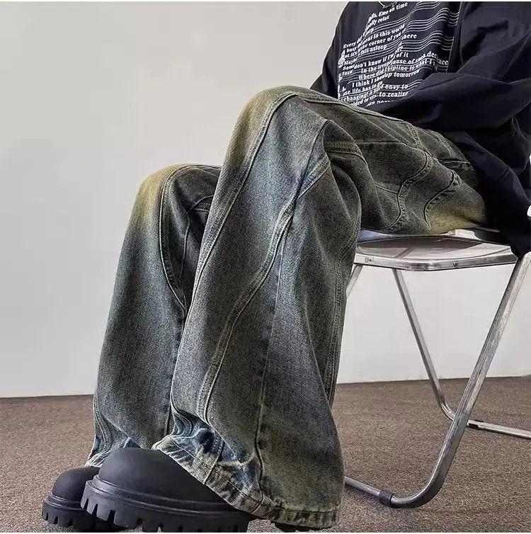 Japanese Brand Retro straight leg casual washed jeans Size US 32 / EU 48 - 4 Thumbnail