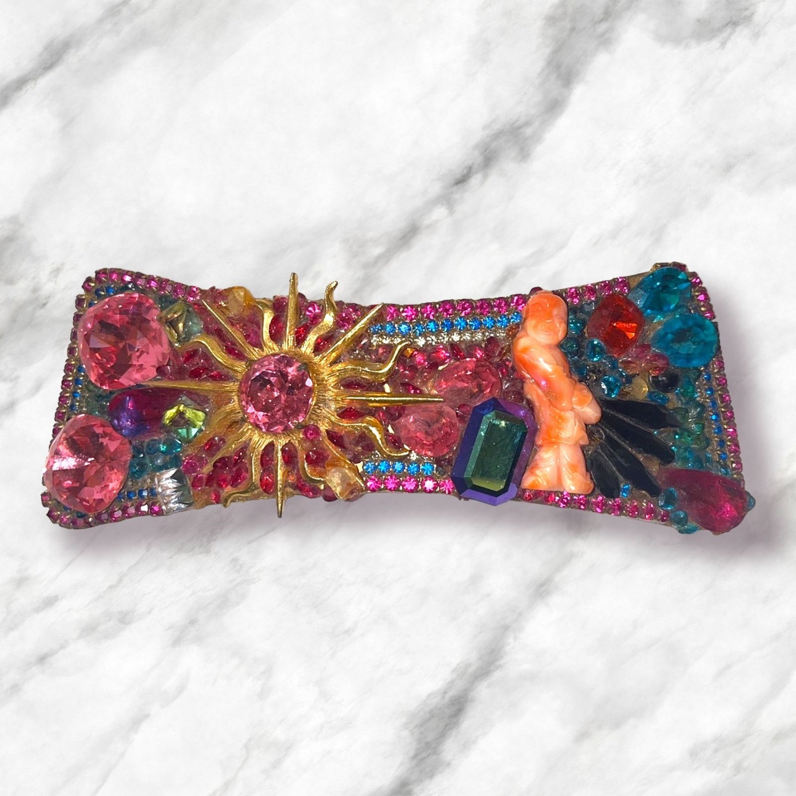 image of Vintage 1984 Wendy Gell Belt Buckle in Pink, Women's