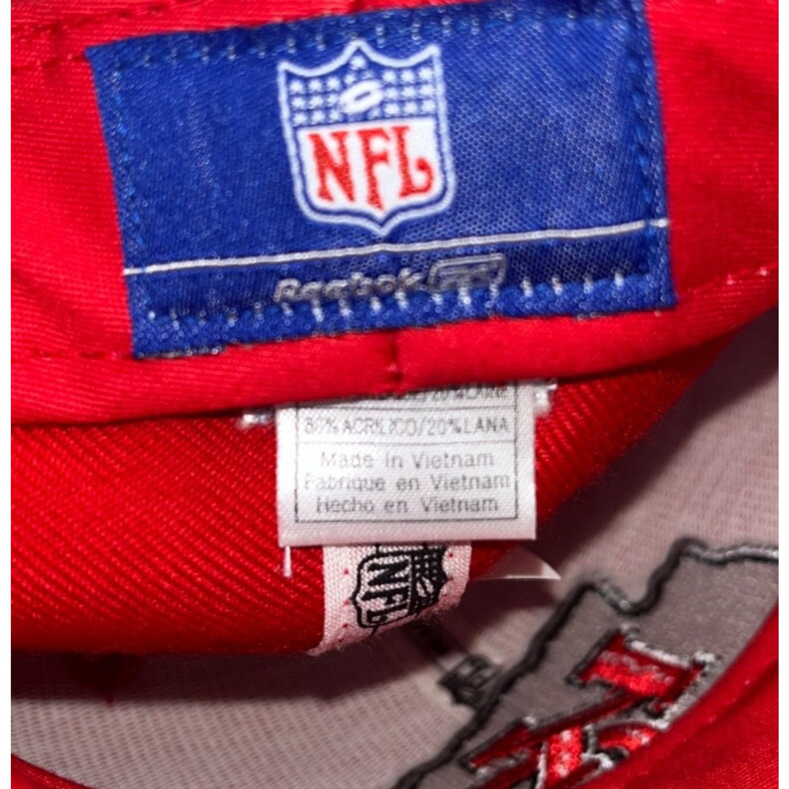 Reebok Kansas City Chiefs Reebok Flat Bill Fitted Hat 7 1/4 Vintage Size ONE SIZE - 7 Thumbnail