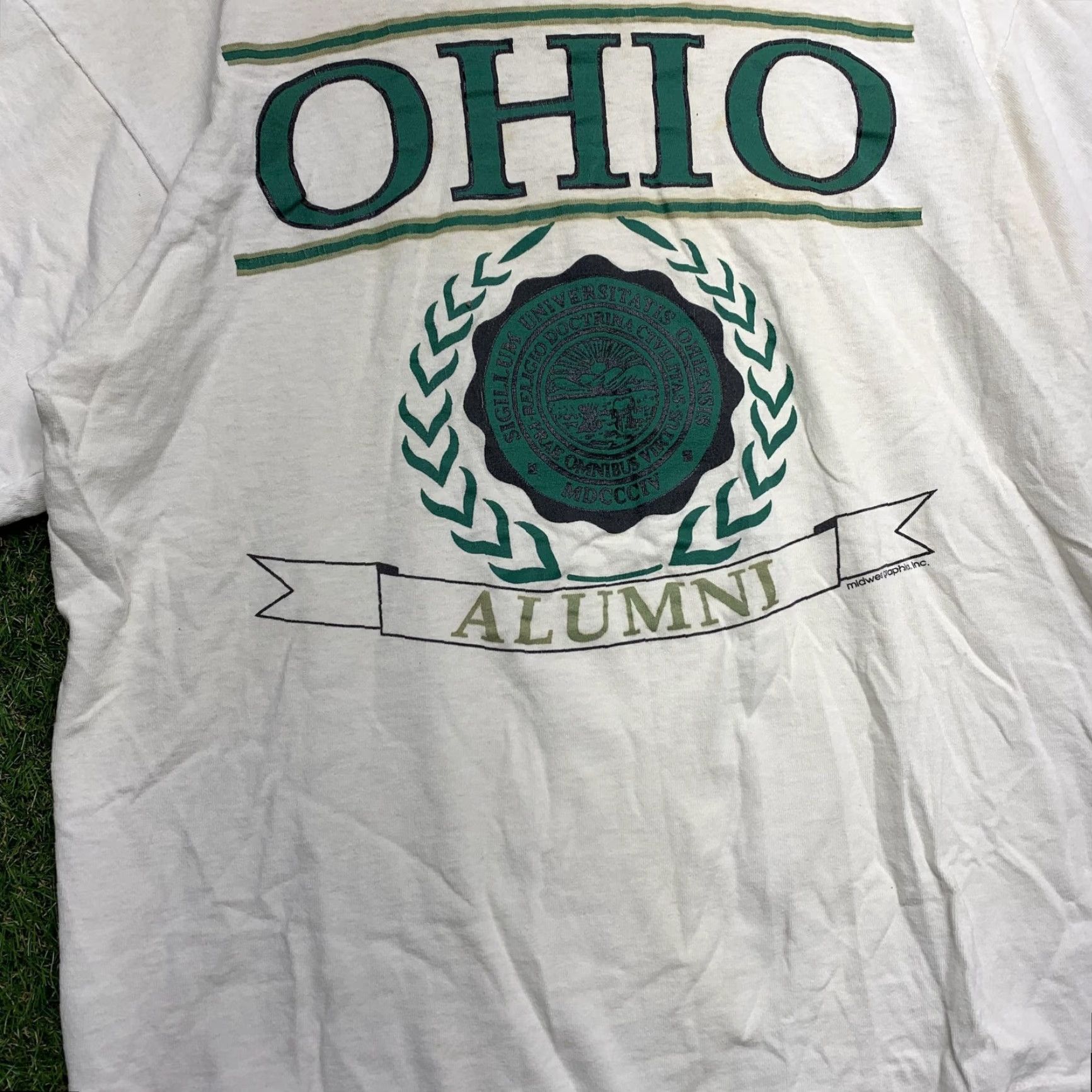 Fruit Of The Loom VINTAGE Ohio Alumni Shirt Mens Large White Fruit Of The Loom Made USA 90s Size US L / EU 52-54 / 3 - 6 Thumbnail