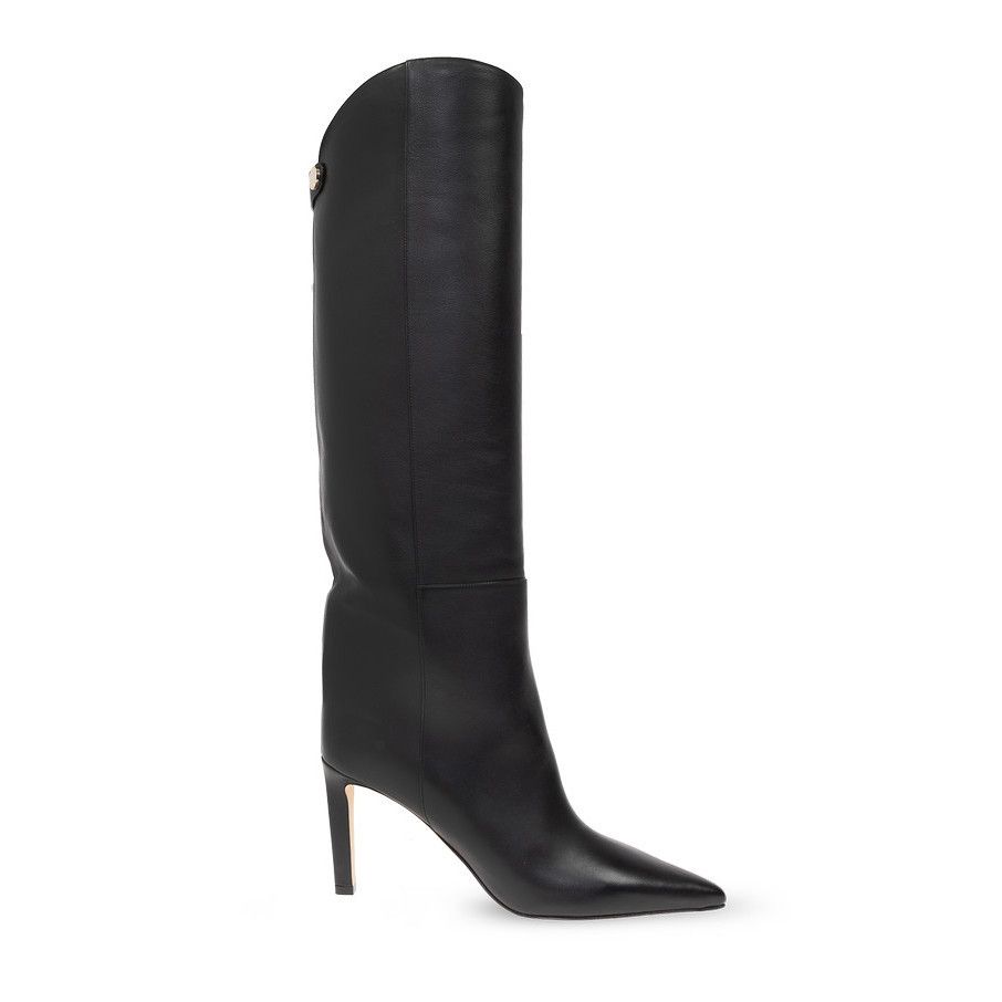 Jimmy Choo Alizze Black Knee 90mm High Boots, Women's (Size 8)