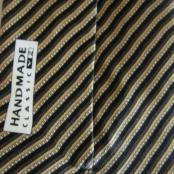 Versace Versace Handmade Classic V2 Stripe Silk Neck Tie Size ONE SIZE - 7 Thumbnail