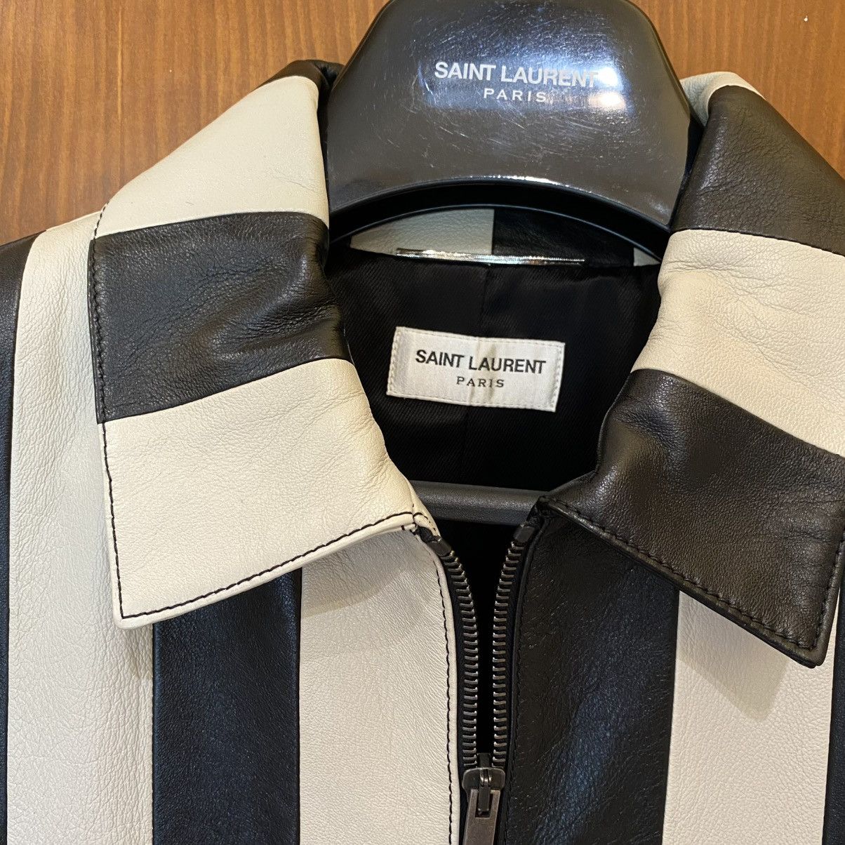 Saint Laurent Paris Saint Laurent Striped Leather Jacket Size US M / EU 48-50 / 2 - 7 Thumbnail
