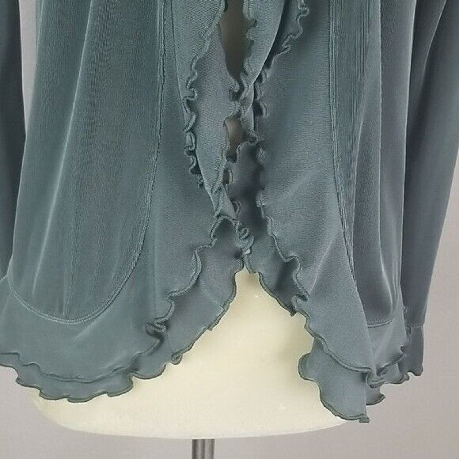 Boston Proper Boston Proper Womens Cardigan Ruffle Open Earthy Forest S Size S / US 4 / IT 40 - 3 Thumbnail