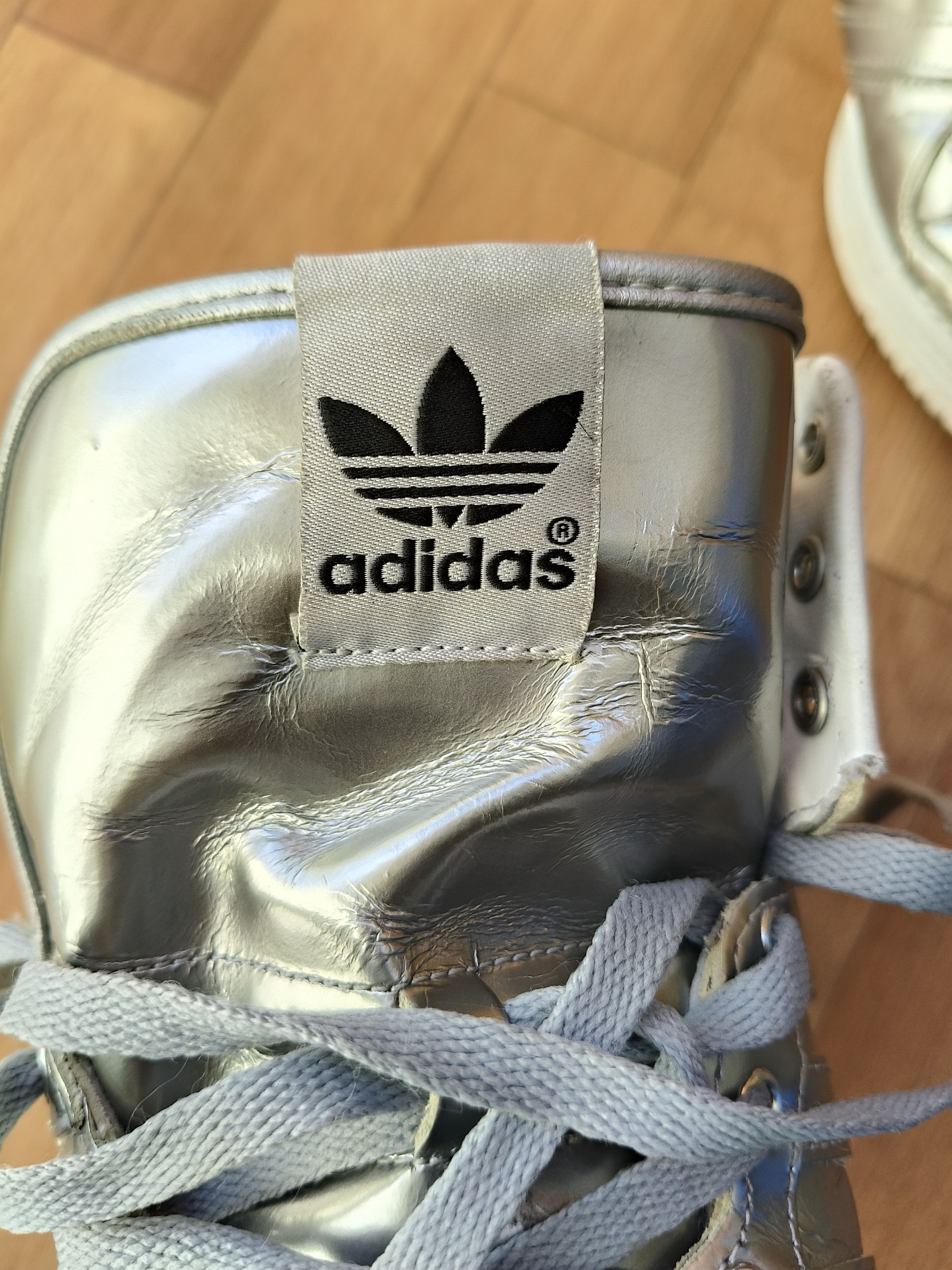 Adidas × Jeremy Scott Jeremy Scott liquid silver sneakers Size US 10 / EU 43 - 15 Thumbnail