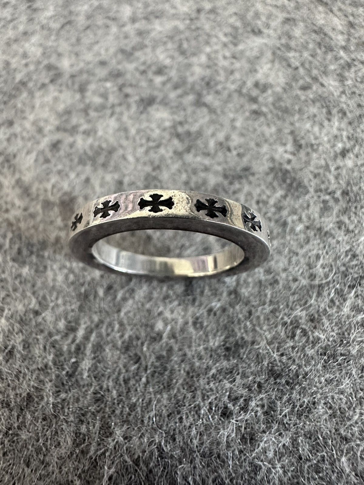 image of Chrome Hearts Fck You Spacer Ring in Silver, Men's