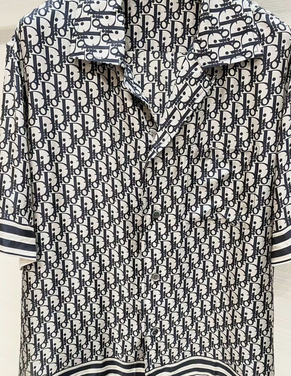 Dior Dior Classic All-Over Logo Silk Short Sleeve Shirt J33 Size S / US 4 / IT 40 - 3 Thumbnail