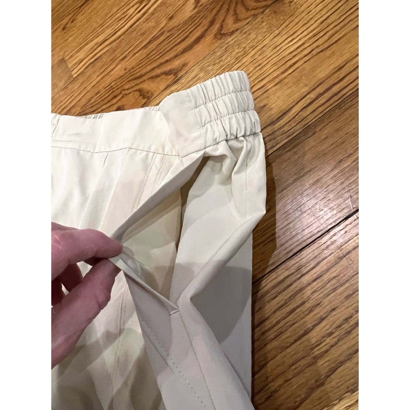 Lou & Grey Lou & Grey Pants Womens S Beige Cargo Wide-Leg Pull On Elastic Waist High Rise Inseam 31" Bohemian Pockets Size 28" / US 6 / IT 42 - 4 Thumbnail