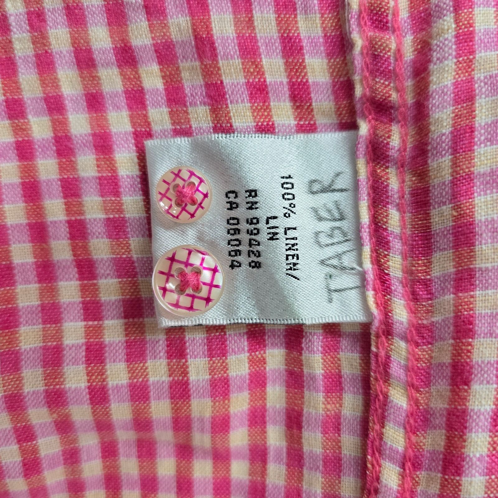 BUGATCHI BUGATCHI Uomo Linen Shirt L Gingham Check Contrast Flip Cuff Size US L / EU 52-54 / 3 - 13 Thumbnail