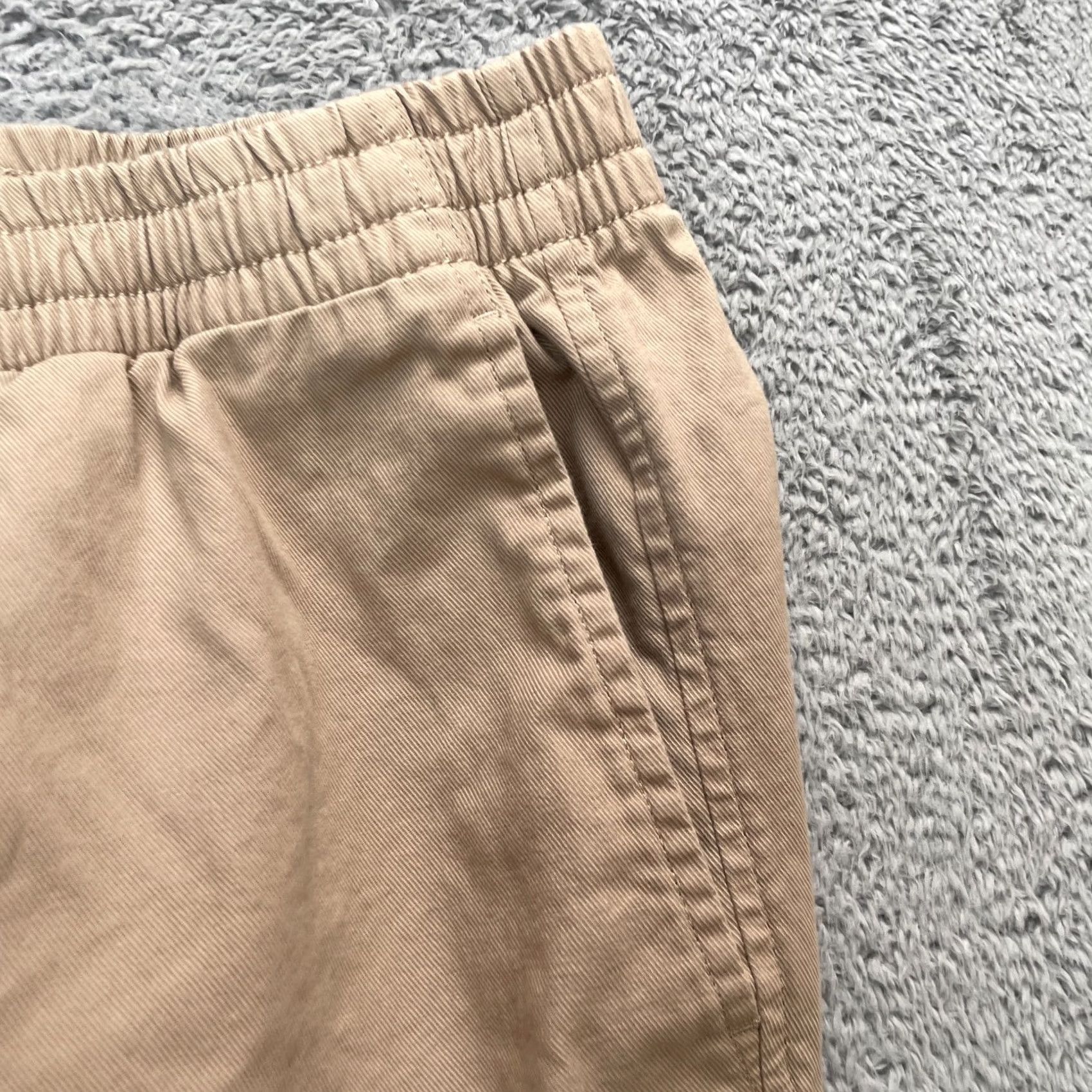 Uniqlo Uniqlo Pants Womens Small Beige Stretch Easy Ankle Cotton Tapered Leg Drawstring Size 26" / US 2 / IT 38 - 6 Thumbnail