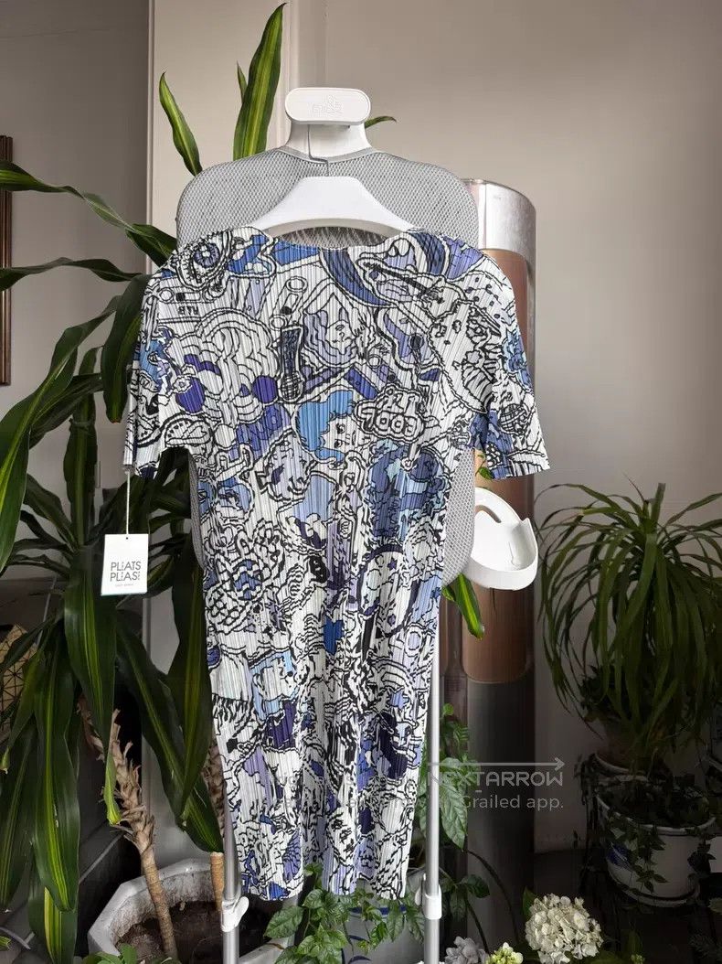 Issey Miyake Issey Miyake Blue Graffiti Long Top Size L / US 10 / IT 46 - 5 Thumbnail