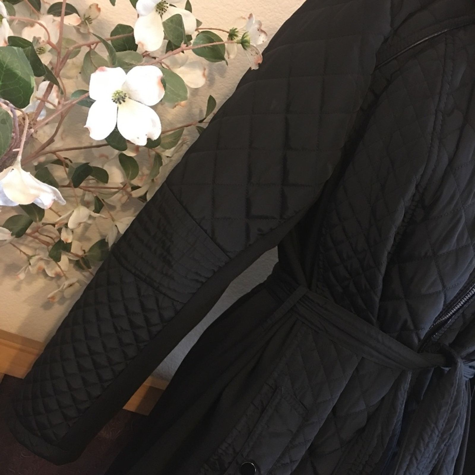 Other Sebby black quilted zipper hood belted jacket NWT Size XXL / US 16-18 / IT 52-54 - 6 Thumbnail