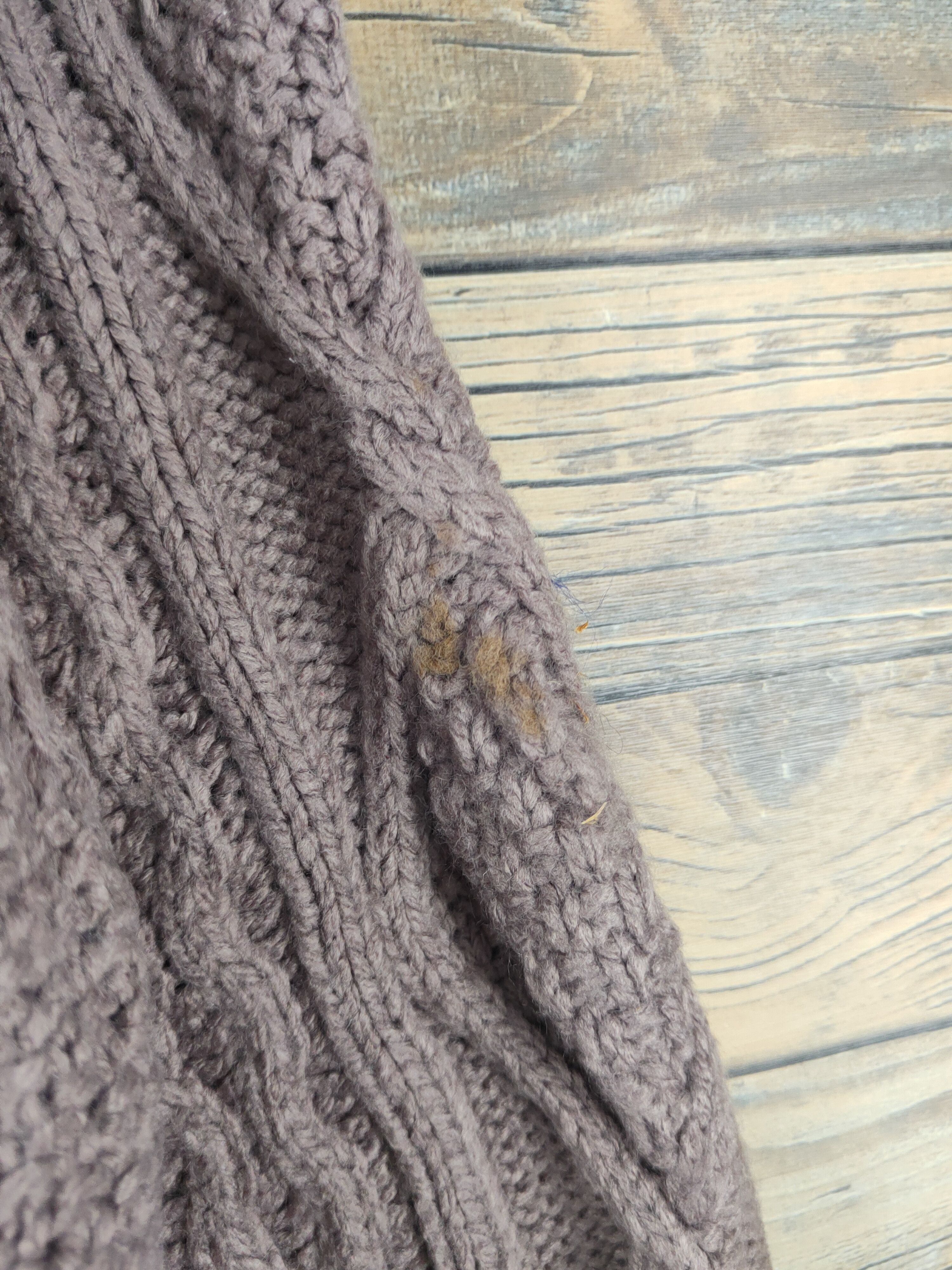 Aran Isles Knitwear GU Dusty Lavender cable Knitwear Cardigan #W1287 Size US XL / EU 56 / 4 - 9 Thumbnail