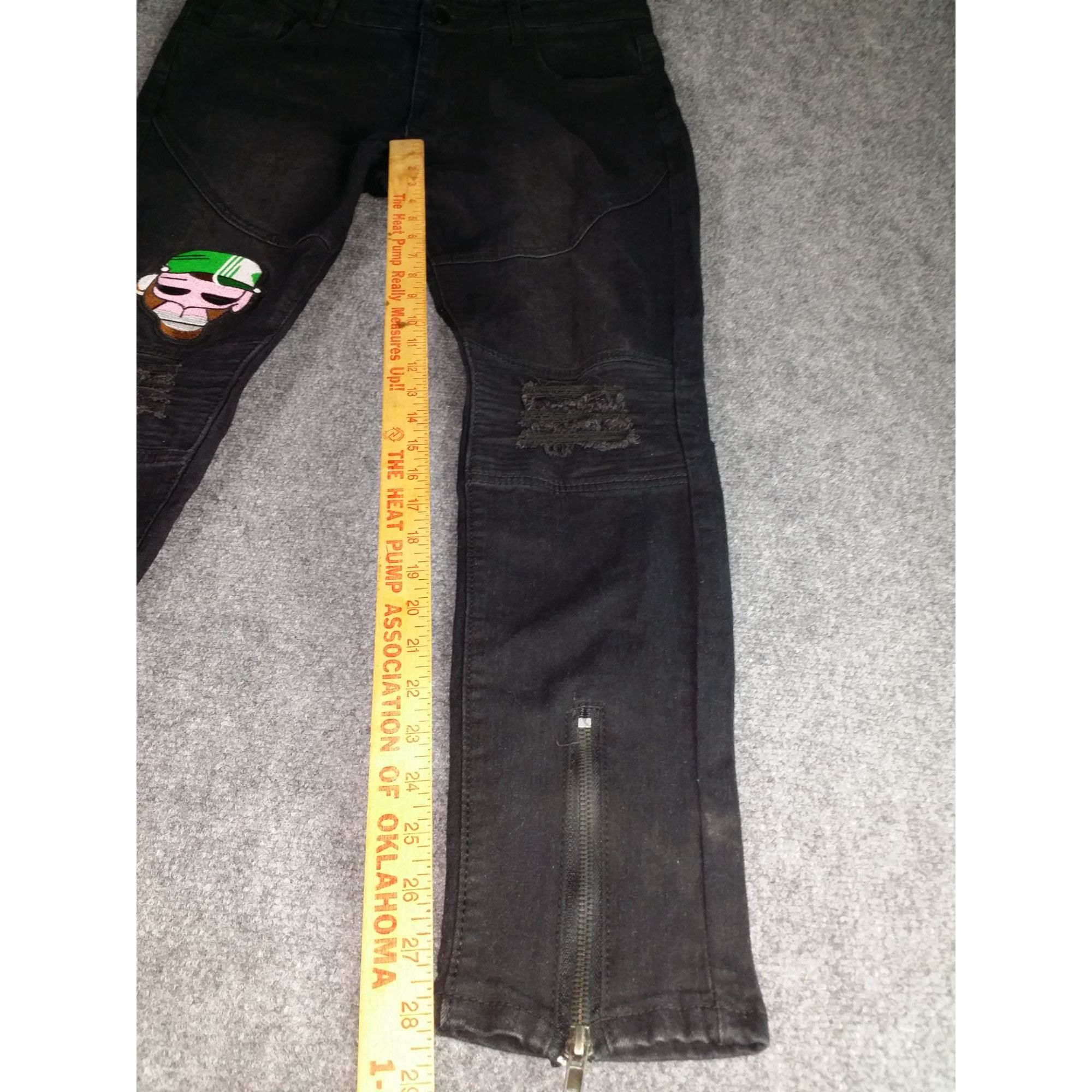 The Unbranded Brand Bart Simpson Jeans Men Sz L Black Straight Leg Embroidered Z Size US 38 / EU 54 - 2 Thumbnail