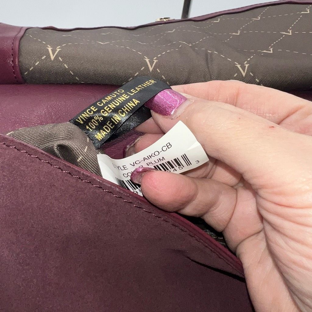 Vince Camuto Vince Camuto Deep Eggplant Purple Suede & Leather Saddle Bag Size ONE SIZE - 14 Thumbnail