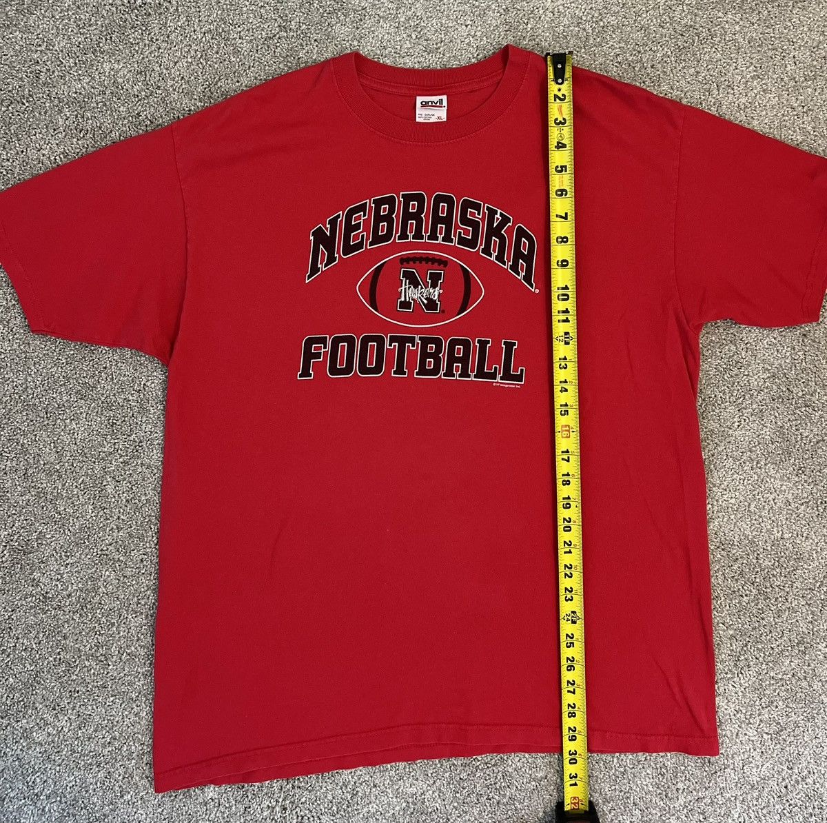 Anvil Vintage Red Nebraska Cornhuskers Football Shirt Tee XL Size US XL / EU 56 / 4 - 5 Thumbnail