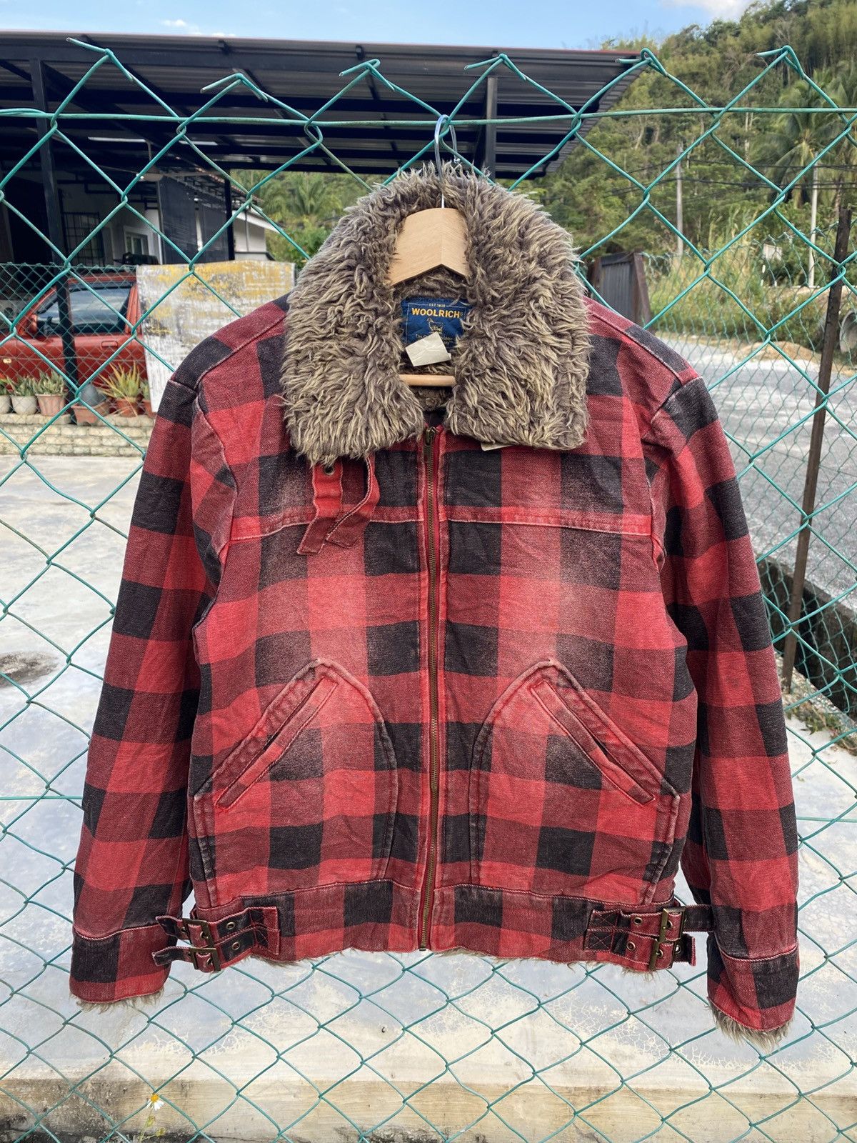Woolrich Woolen Mills Vintage 90’s Woolrich buffallo plaid canvas biker jacket Size US M / EU 48-50 / 2 - 1 Thumbnail
