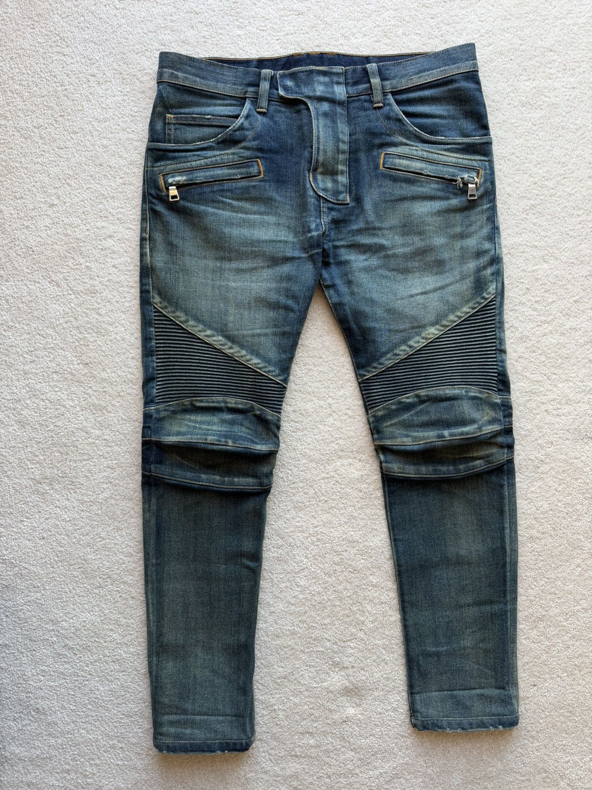 Balmain BALMAIN BIKER DENIM JEANS Size US 30 / EU 46 - 1 Thumbnail