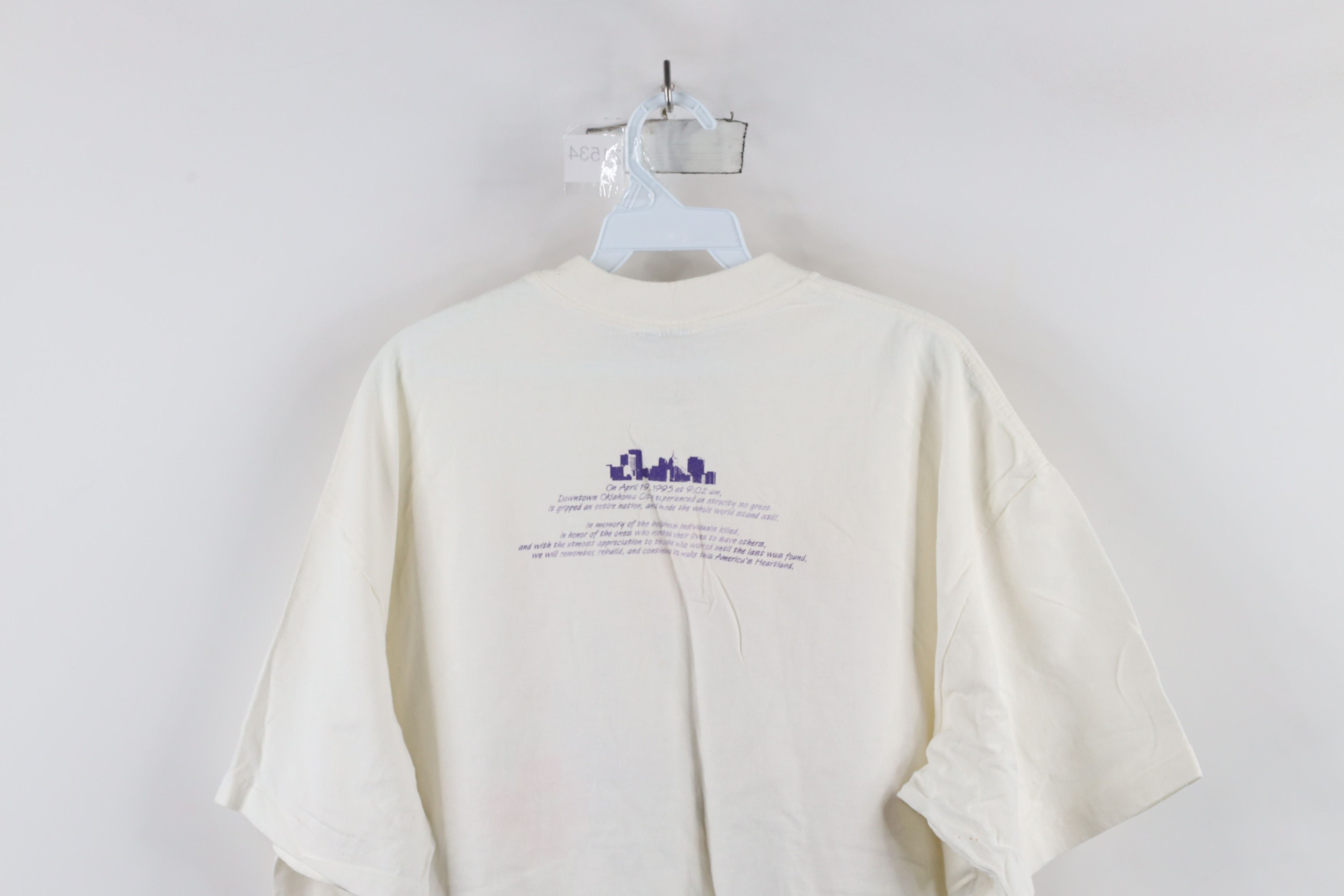 Vintage Vintage 90s Oklahoma City Bombing Short Sleeve T-Shirt USA Size US XXL / EU 58 / 5 - 13 Thumbnail