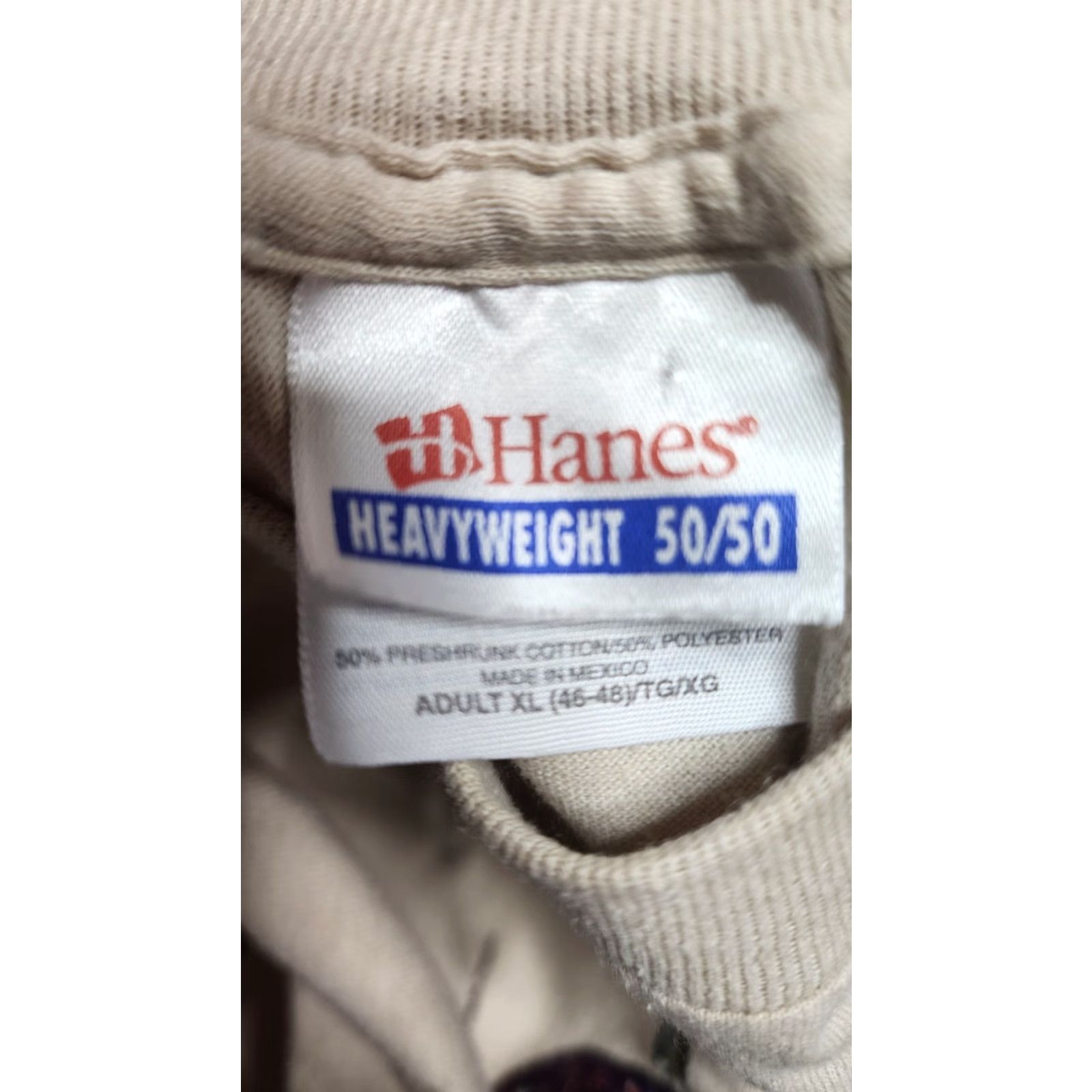 Hanes VINTAGE Hanes T-Shirt 90s Mens XL Beige Glitter Crew Neck Short Sleeve Cotton Polyester Art 2000s 90s Men's XL Shirt Size US XL / EU 56 / 4 - 5 Thumbnail