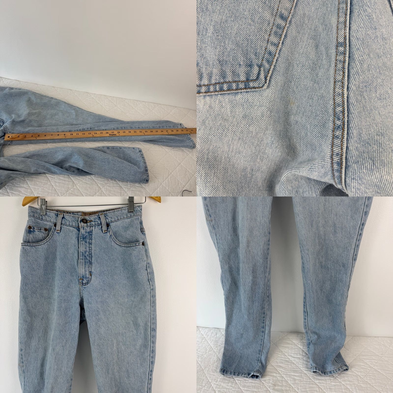 Express VINTAGE EXP Jeans by Express High Rise Tapered Mom Jeans Light Wash 9/10 Womens Size 32" / US 10 / IT 46 - 8 Thumbnail