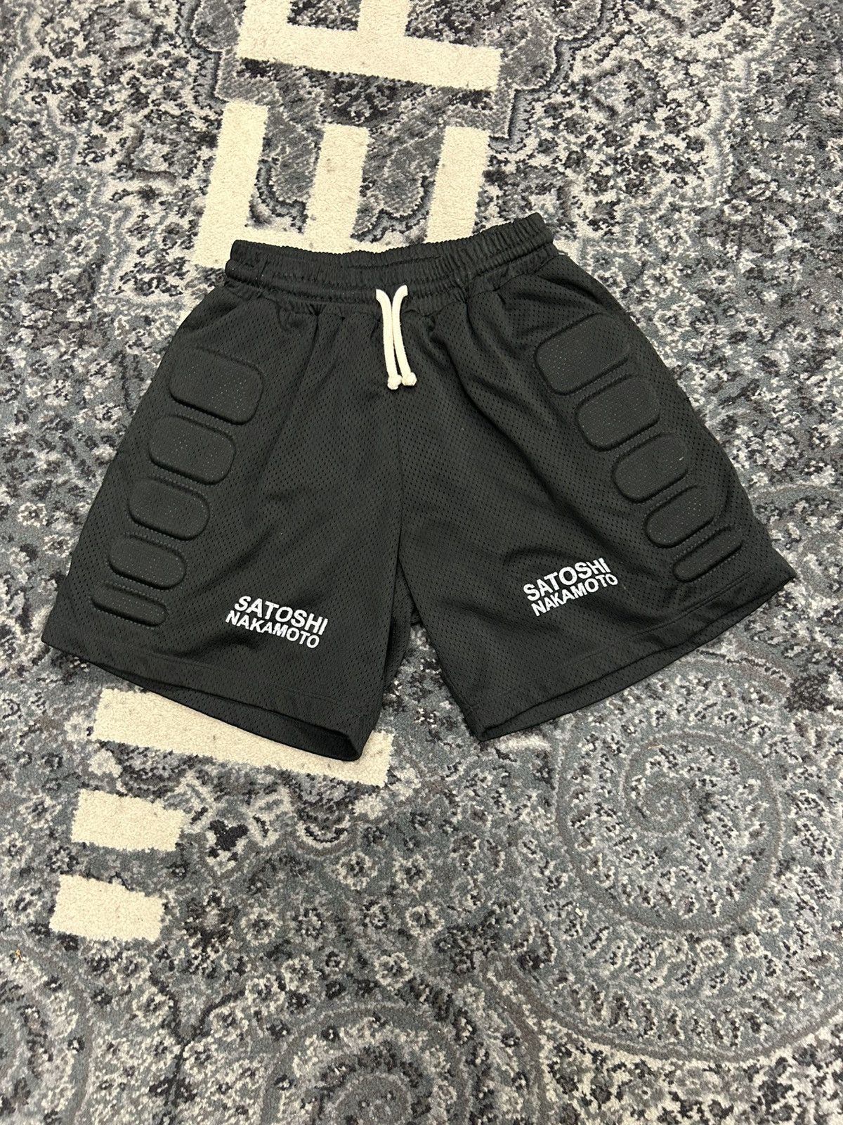 Satoshi Nakamoto Black Padding Moto Shorts
