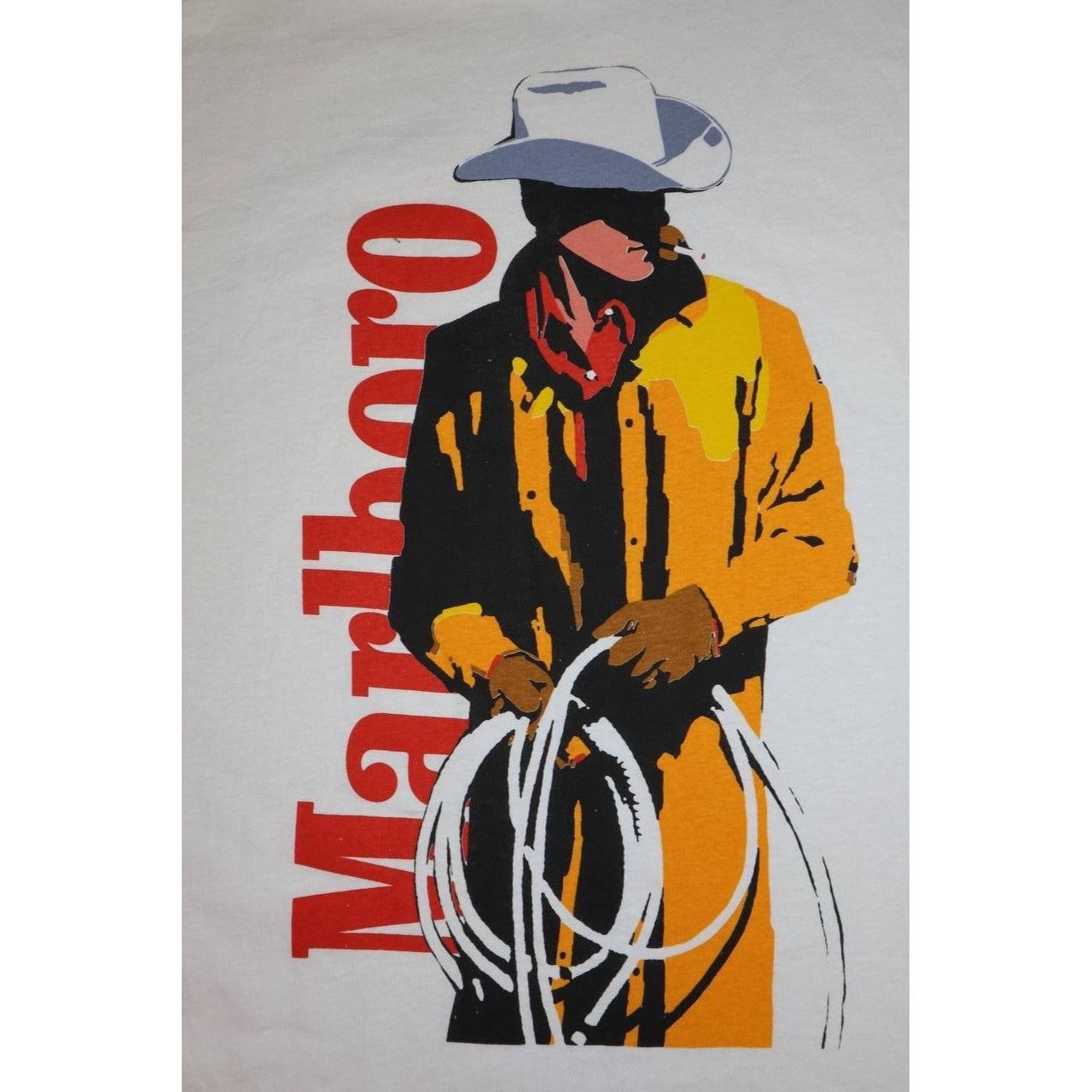 Anvil Vintage 90s Anvil Made In USA Tag Marlboro Cowboy T Shirt Size US XL / EU 56 / 4 - 4 Thumbnail