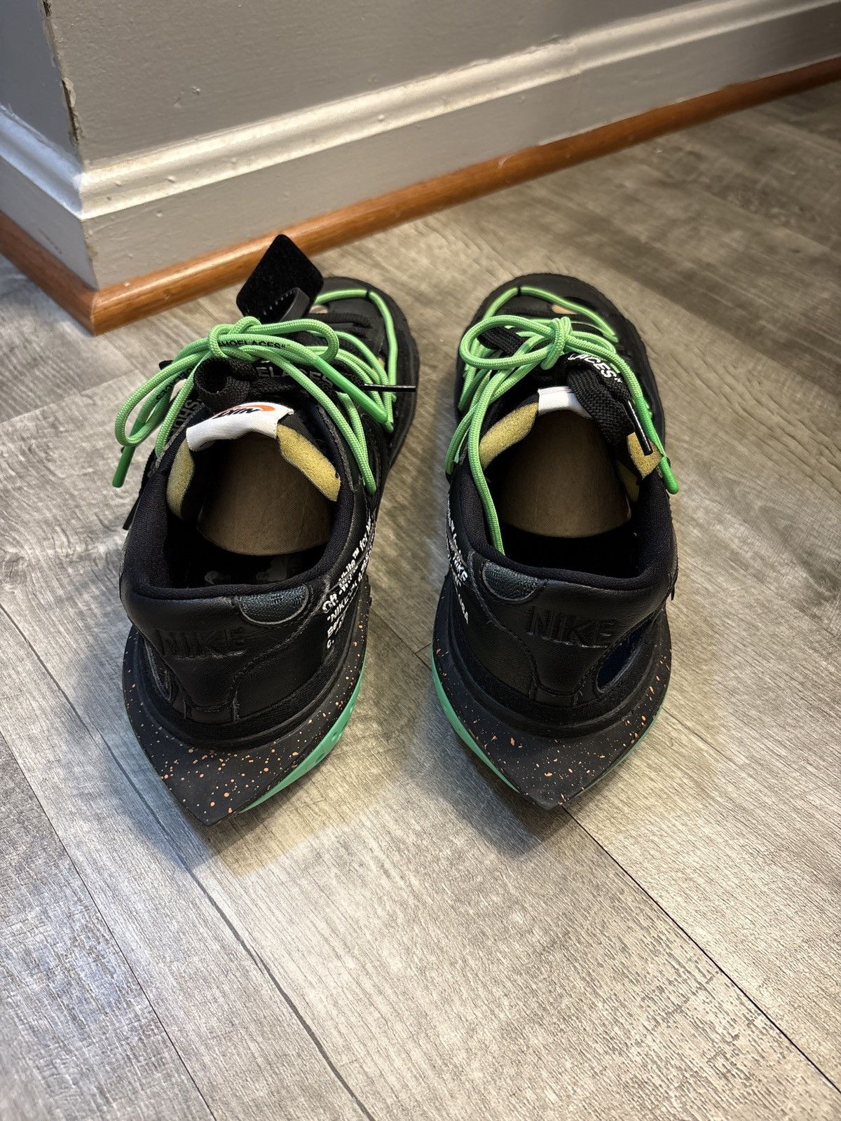 Nike × Off-White Nike Off-White Blazer Low Black Electro Green Size US 10 / EU 43 - 4 Thumbnail