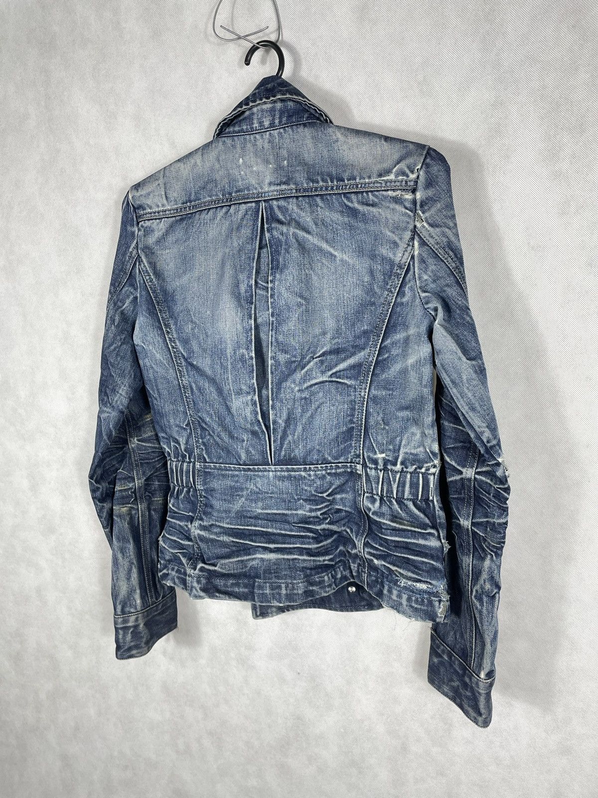 Diesel × If Six Was Nine × Le Grande Bleu (L.G.B.) Y2K Diesel Distressed Denim Jacket Coat Zip Up 00s 2000s Size M / US 6-8 / IT 42-44 - 10 Thumbnail