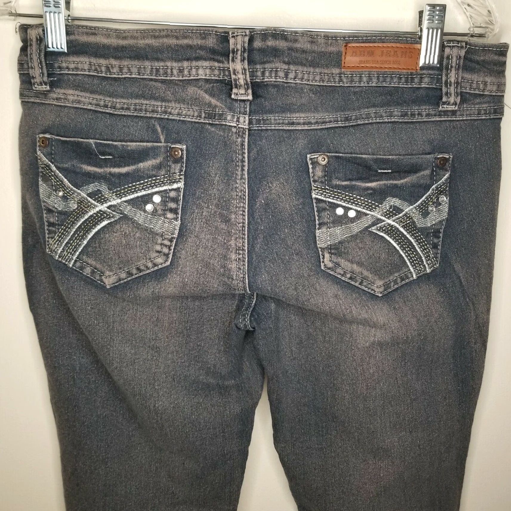 Vintage ABM Jeans Distressed Skinny Jeans Size 13 Womens Blue Purple Size 34" / US 12 / IT 48 - 6 Thumbnail