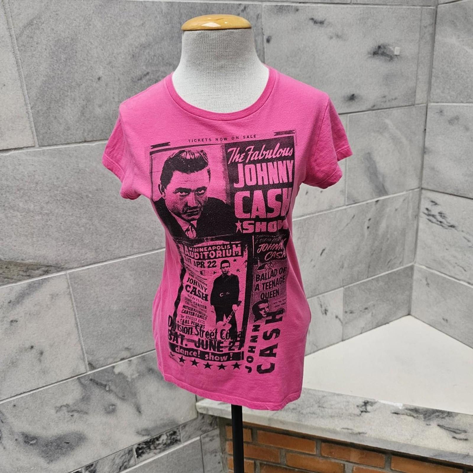 Other Women's Pink Johnny Cash T-shirt Size L / US 10 / IT 46 - 1 Thumbnail
