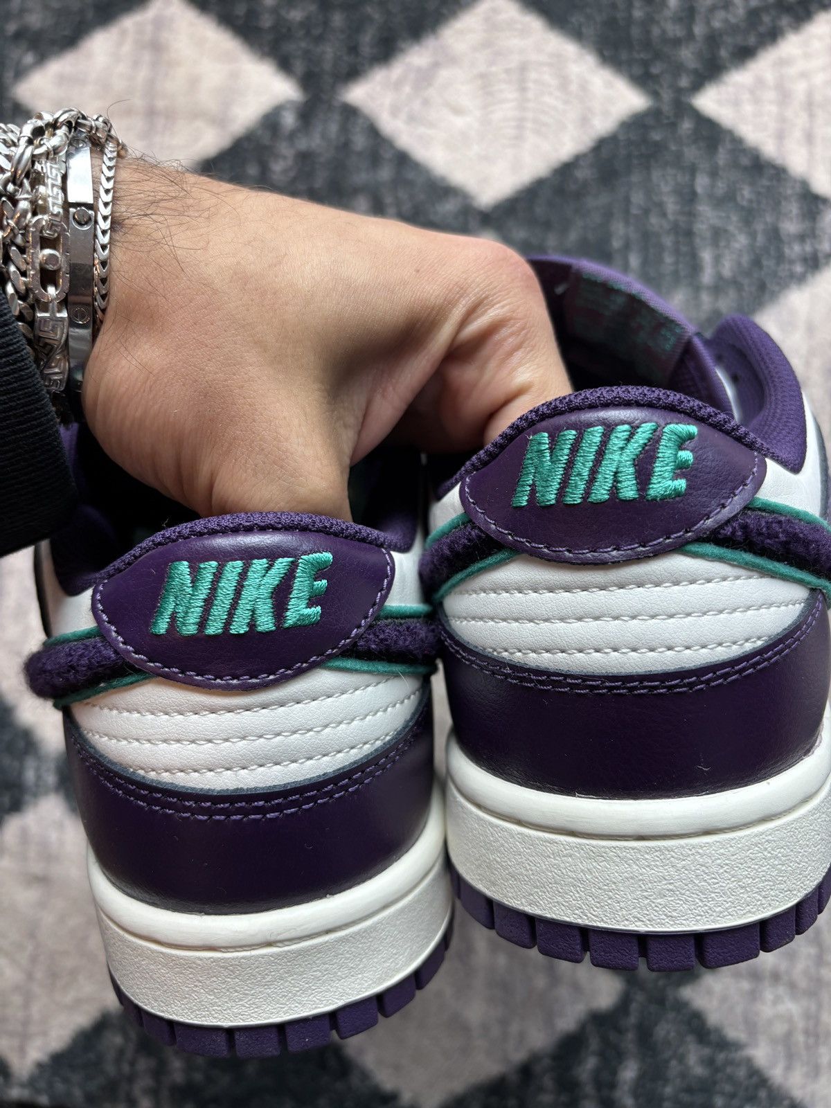 Nike Nike Dunk Low Chenille Swoosh Grand Purple Size US 9.5 / EU 42-43 - 7 Thumbnail