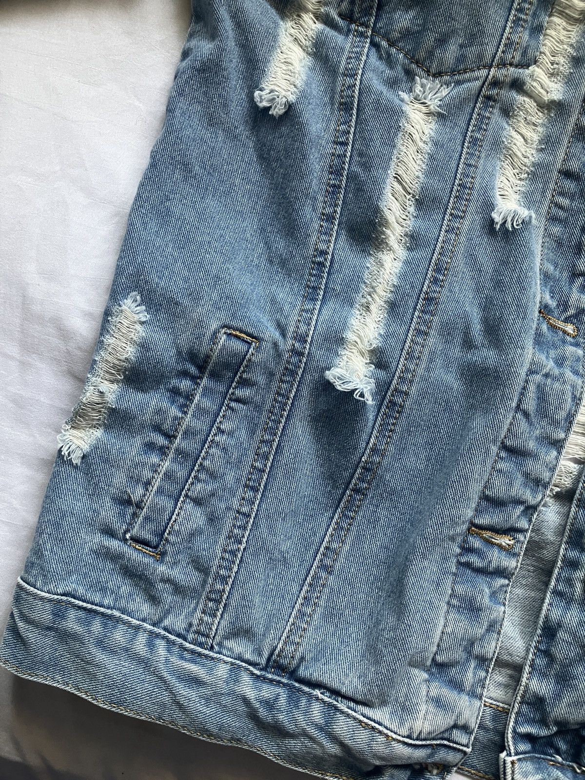 Shein × Vintage Blue Jean Jacket Size M / US 6-8 / IT 42-44 - 3 Thumbnail