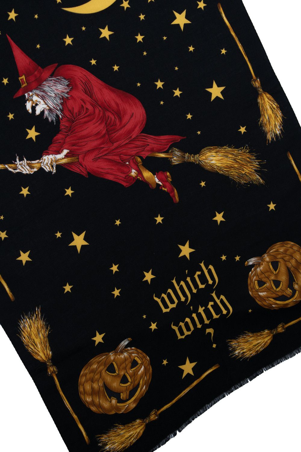 Moschino Moschino, witch printed scarf in black Size ONE SIZE - 8 Thumbnail
