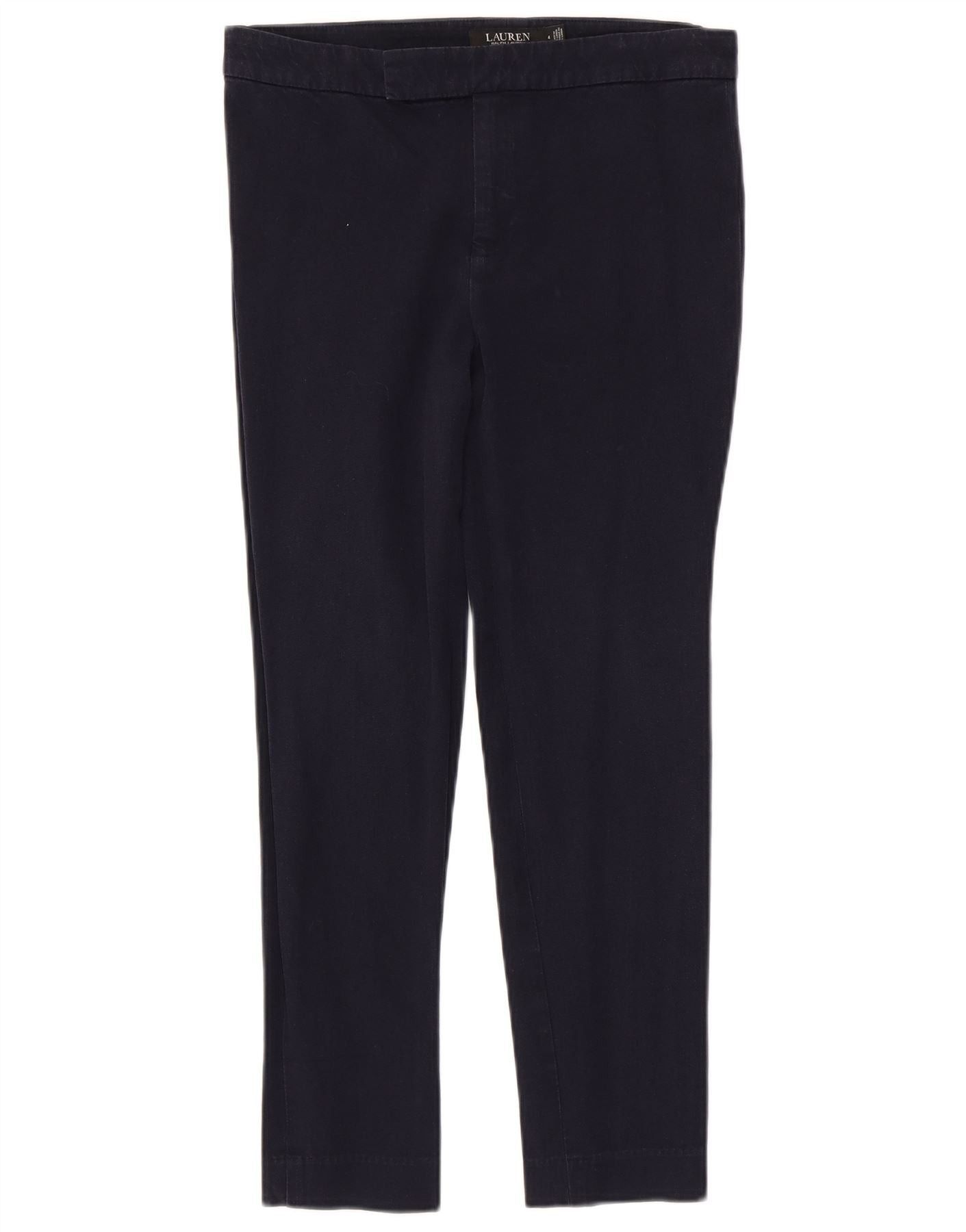 Ralph Lauren Womens Skinny Cropped Trousers US 4 Small W30 L25 Navy Blue Size 25" / US 0 / IT 36 - 1 Thumbnail