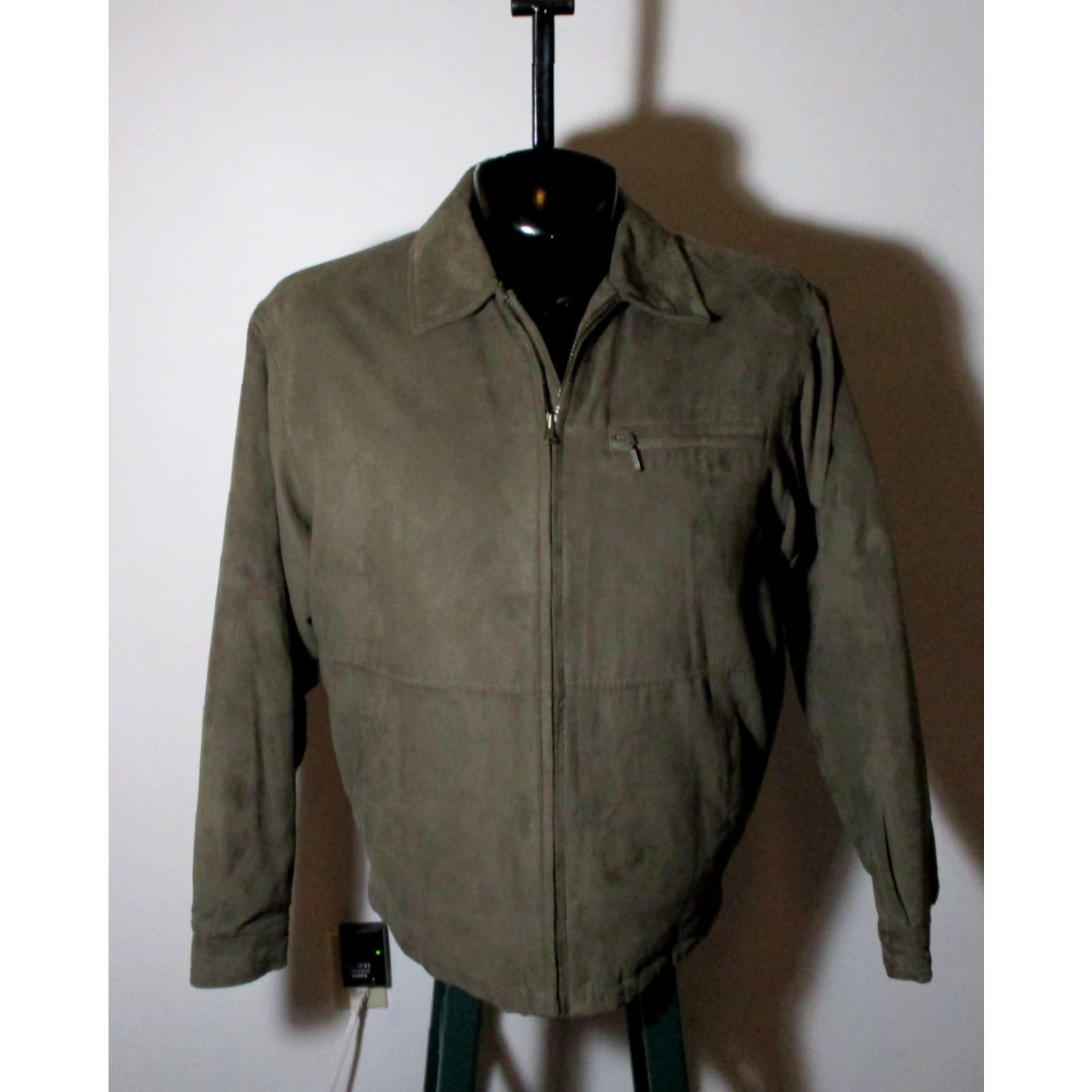 Vintage Helix Jacket Mens M Gray Full Zip Faux Leather Size US M / EU 48-50 / 2 - 3 Thumbnail