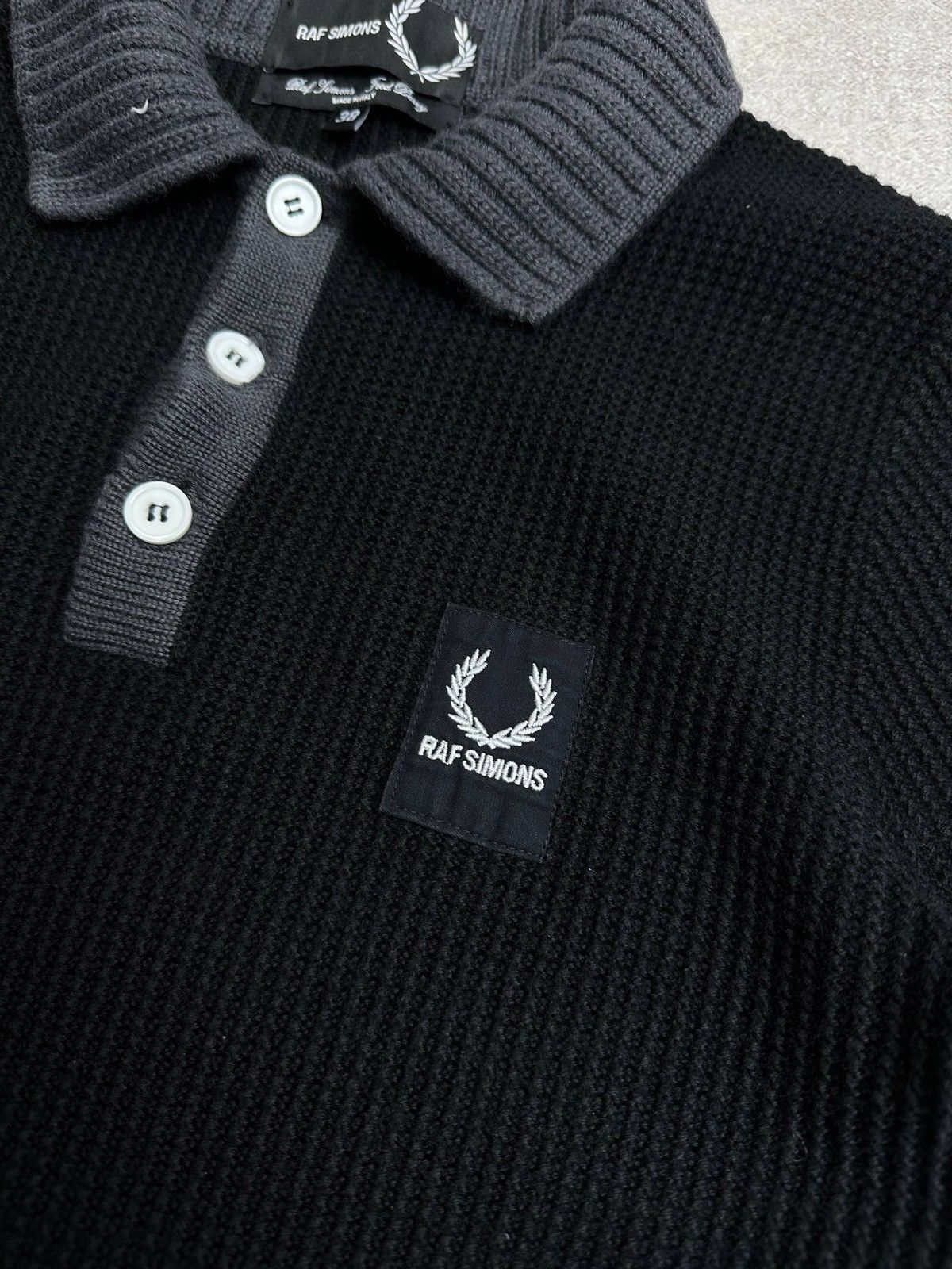 Fred Perry × Raf Simons Rare! Raf Simons x Fred Perry Knit Polo Shirt IT 38 Size US M / EU 48-50 / 2 - 3 Thumbnail