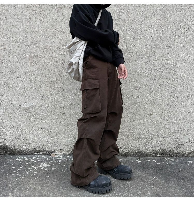 outdoor sports utility pleated cargo pants