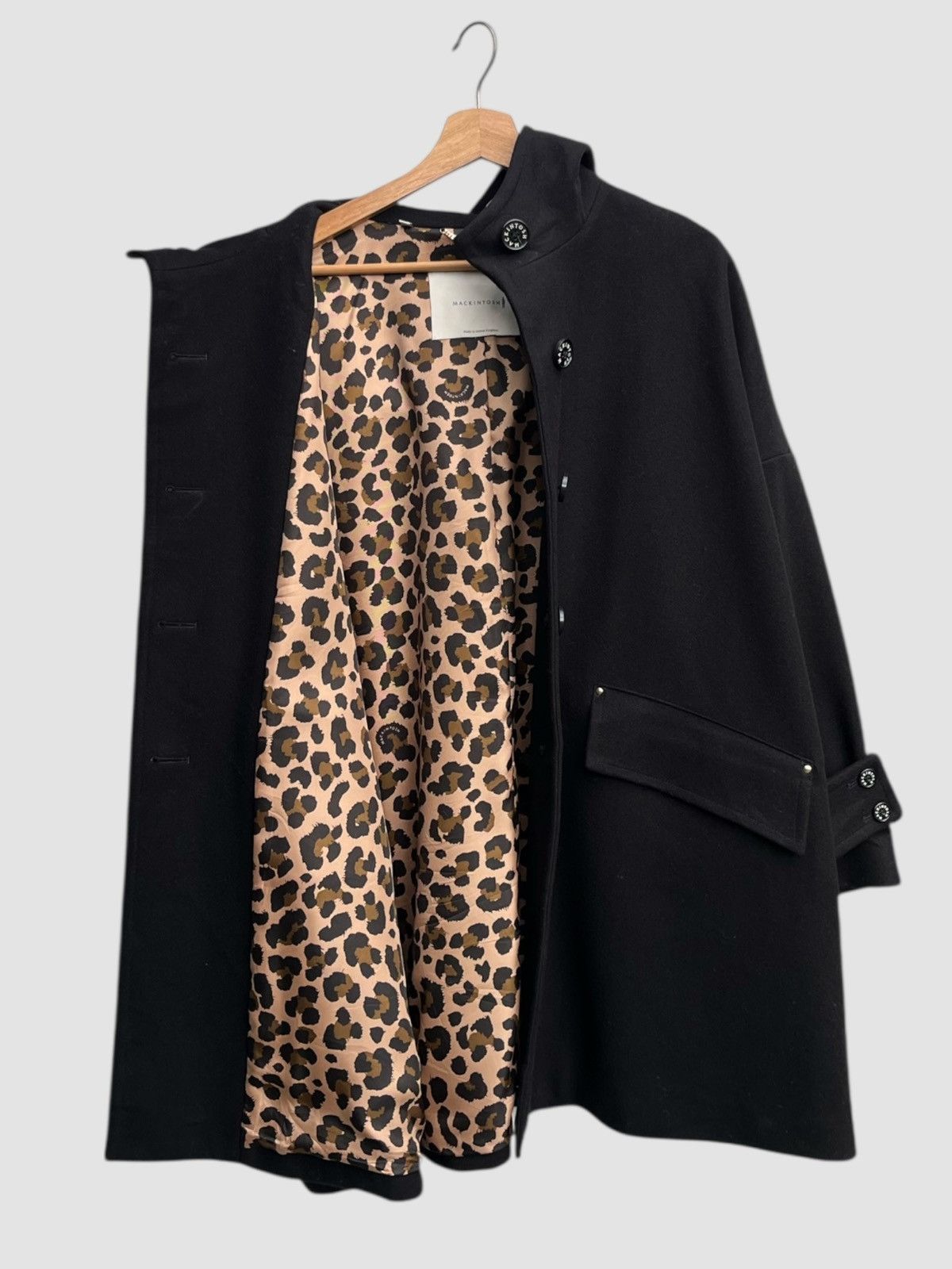 Mackintosh Mackintosh Humbie Black Wool Hooded Overcoat Size XS / US 0-2 / IT 36-38 - 9 Thumbnail