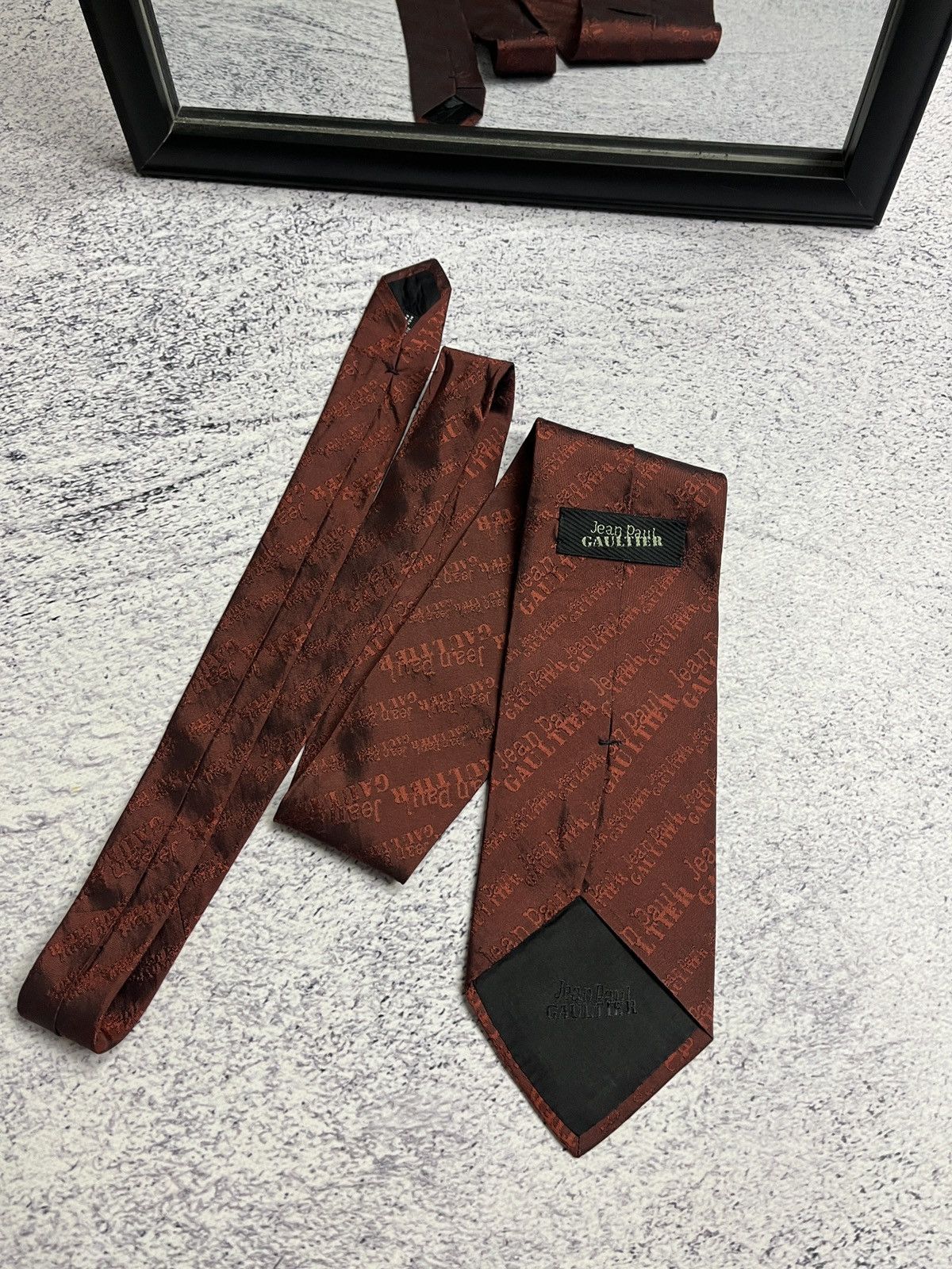 Jean Paul Gaultier JPG Jean Paul Gaultier Designer Silk Monogram Tie Rare Size ONE SIZE - 2 Thumbnail