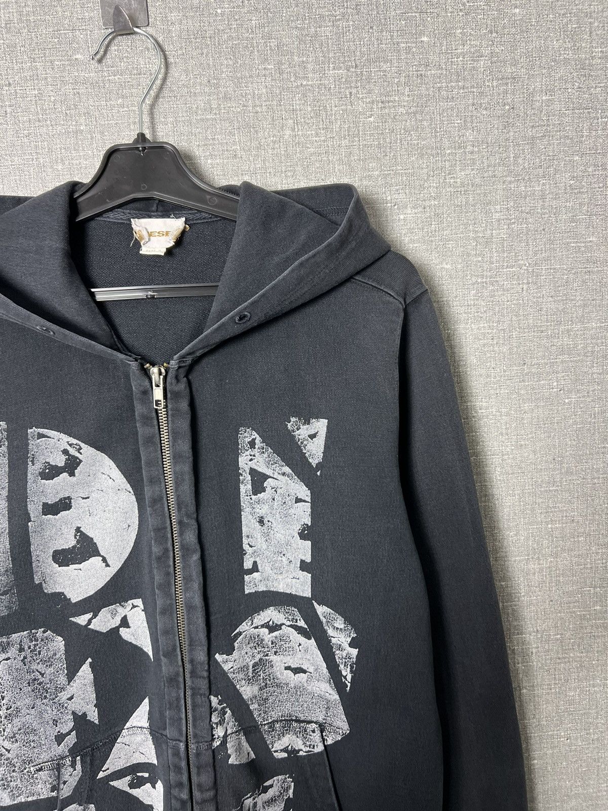 Diesel Rare Vintage Diesel Garment Died Big Logo Zip Up Hoodie Size US M / EU 48-50 / 2 - 4 Thumbnail