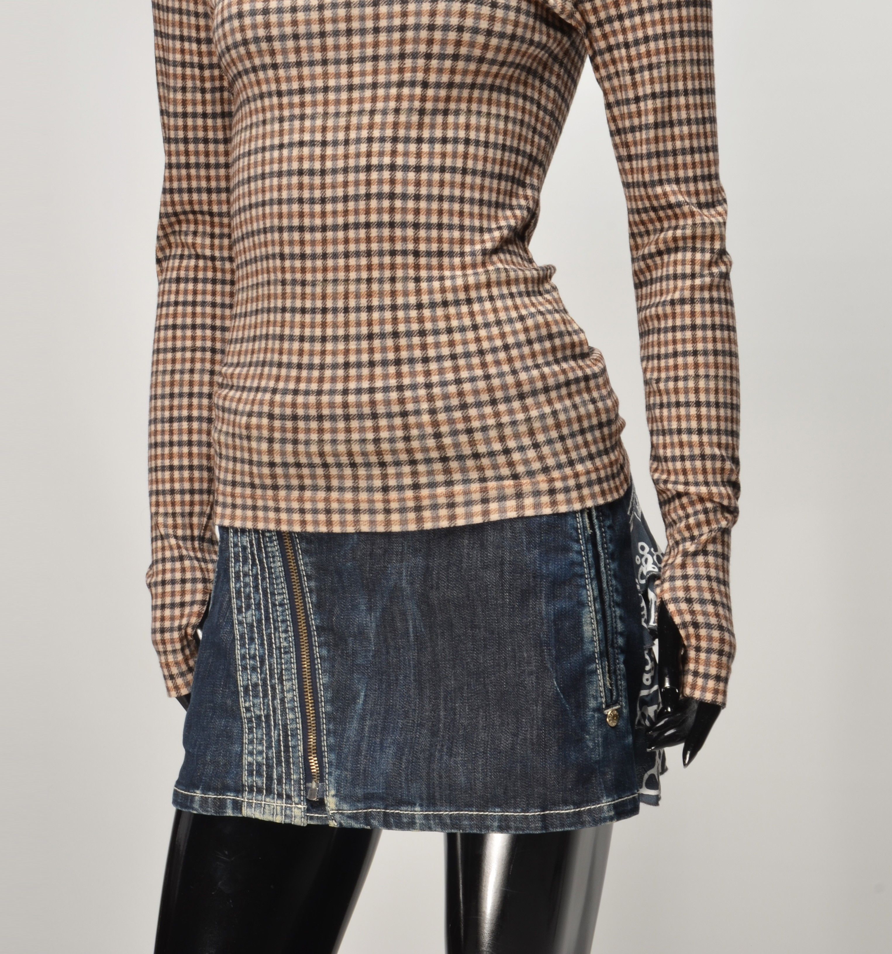Cos Cos Houndstooth Slim Fit Turtleneck Wool Long Sleeve Top Size S / US 4 / IT 40 - 2 Thumbnail
