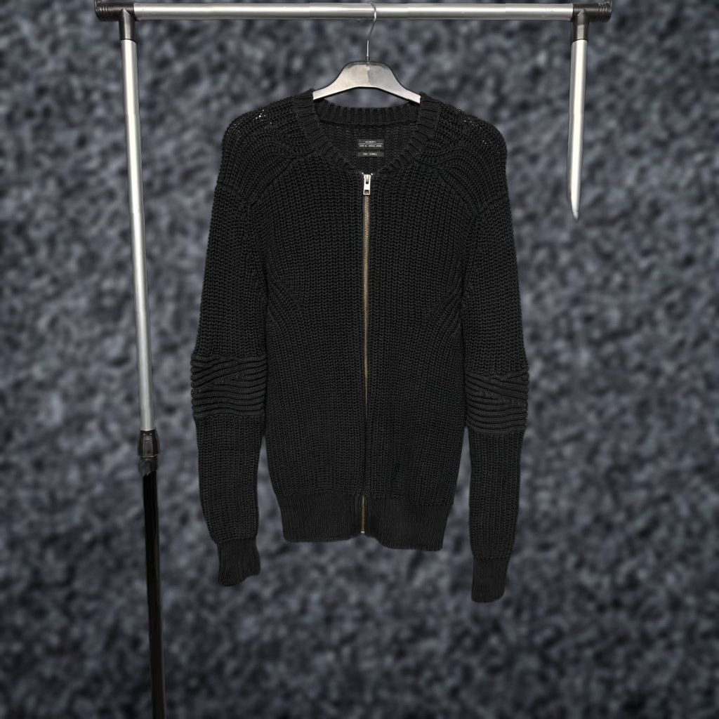 Allsaints AllSaints Moat Knit Bomber Full Zip Sweater XS Mens Black Cotton Knit Shirt Size US XS / EU 42 / 0 - 1 Thumbnail