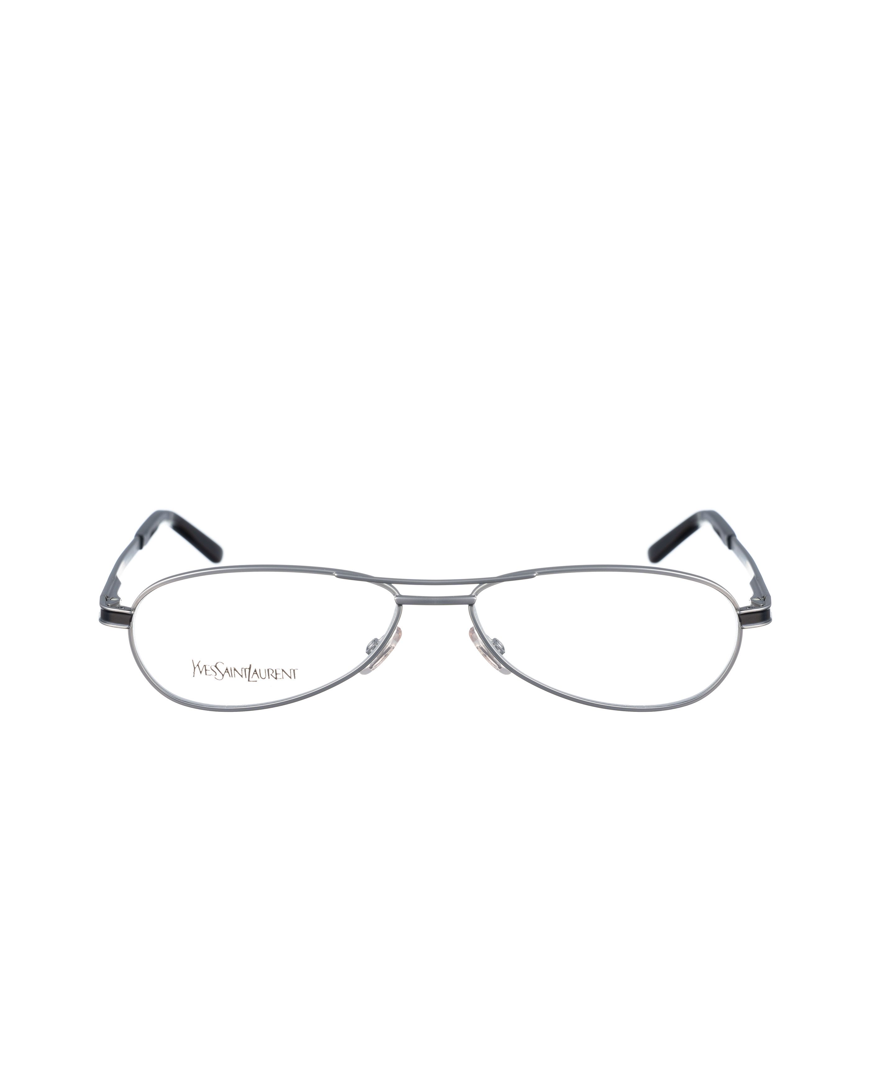 Yves Saint Laurent Yves Saint Laurent 00s Silver Matte Aviator Glasses Size ONE SIZE - 1 Thumbnail
