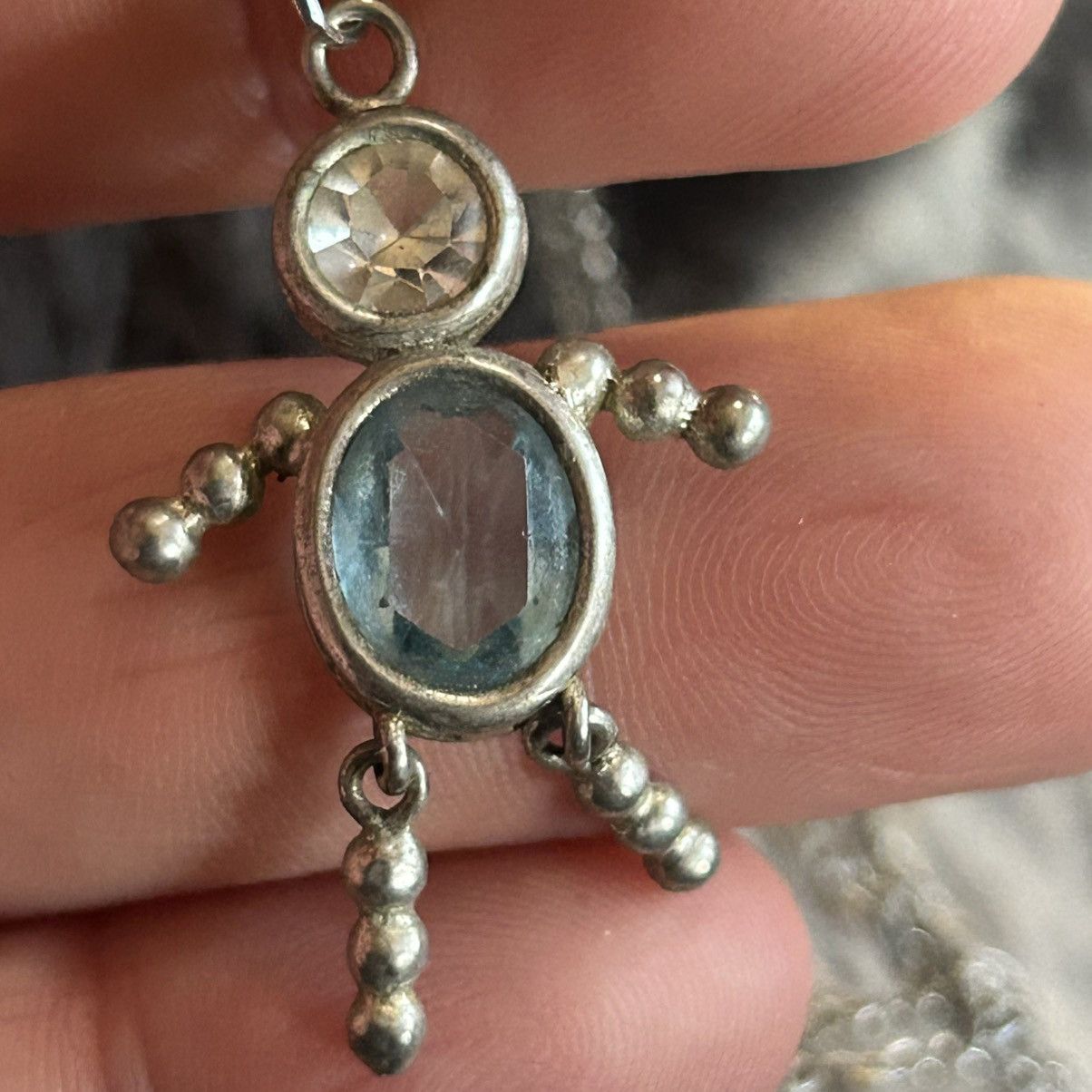 Vintage Vintage articulated leg crystal man pendant necklace Size ONE SIZE - 5 Thumbnail