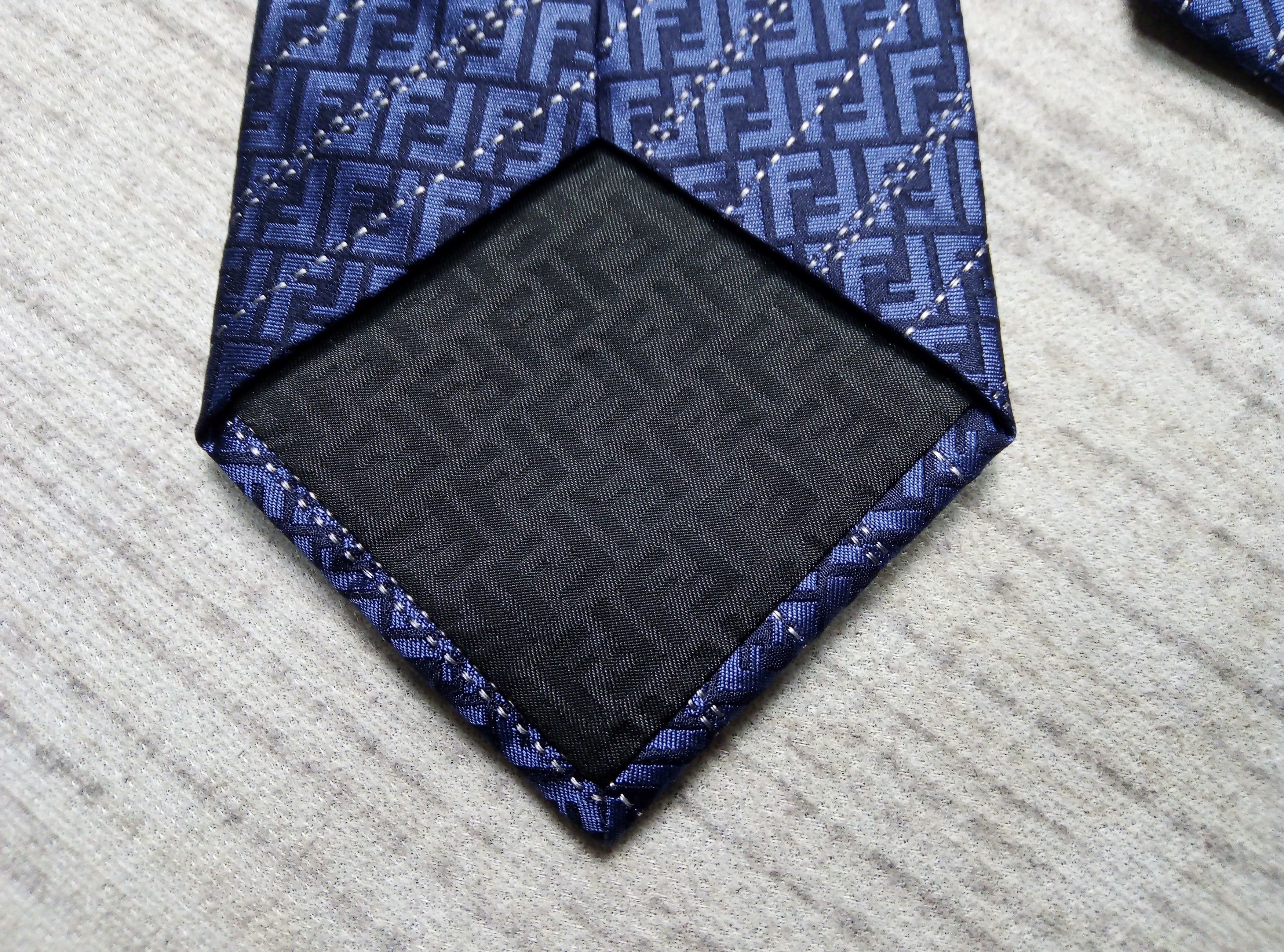 Fendi Italian Made Iconic Monogram Logo Silk Necktie Size ONE SIZE - 6 Thumbnail