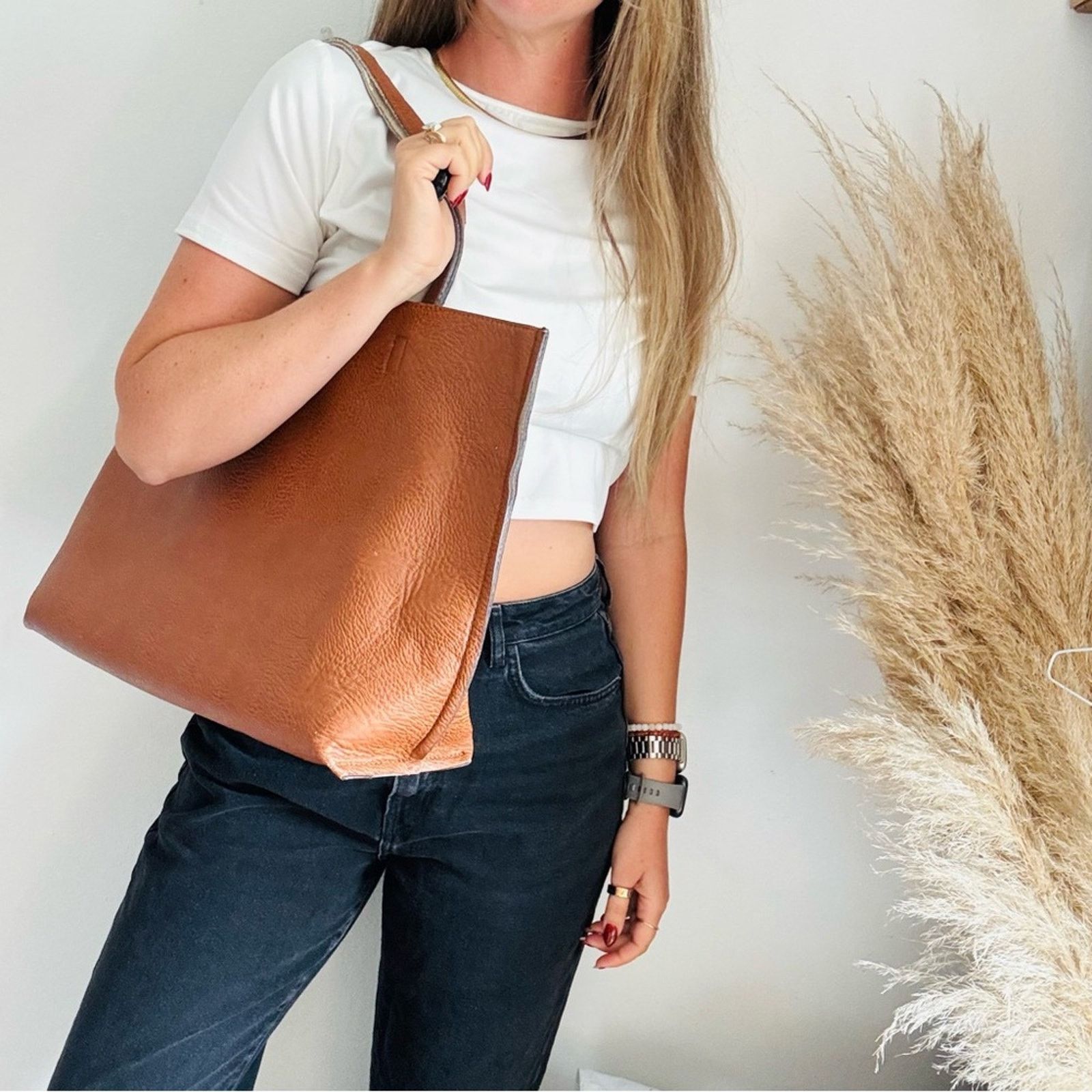 Anthropologie ANTHROPOLOGIE Brown Off White Zip Pouch Vegan Leather Purse Size ONE SIZE - 8 Thumbnail