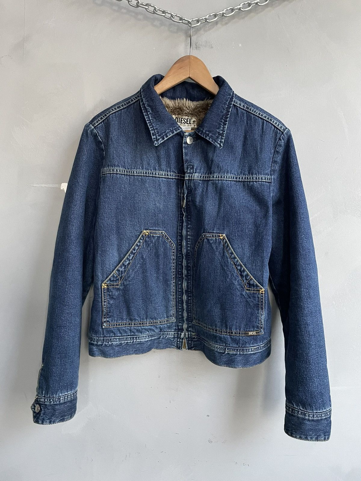 Diesel Diesel Blue fur lining Jacket Washed work jacket y2k hype Size US M / EU 48-50 / 2 - 6 Thumbnail