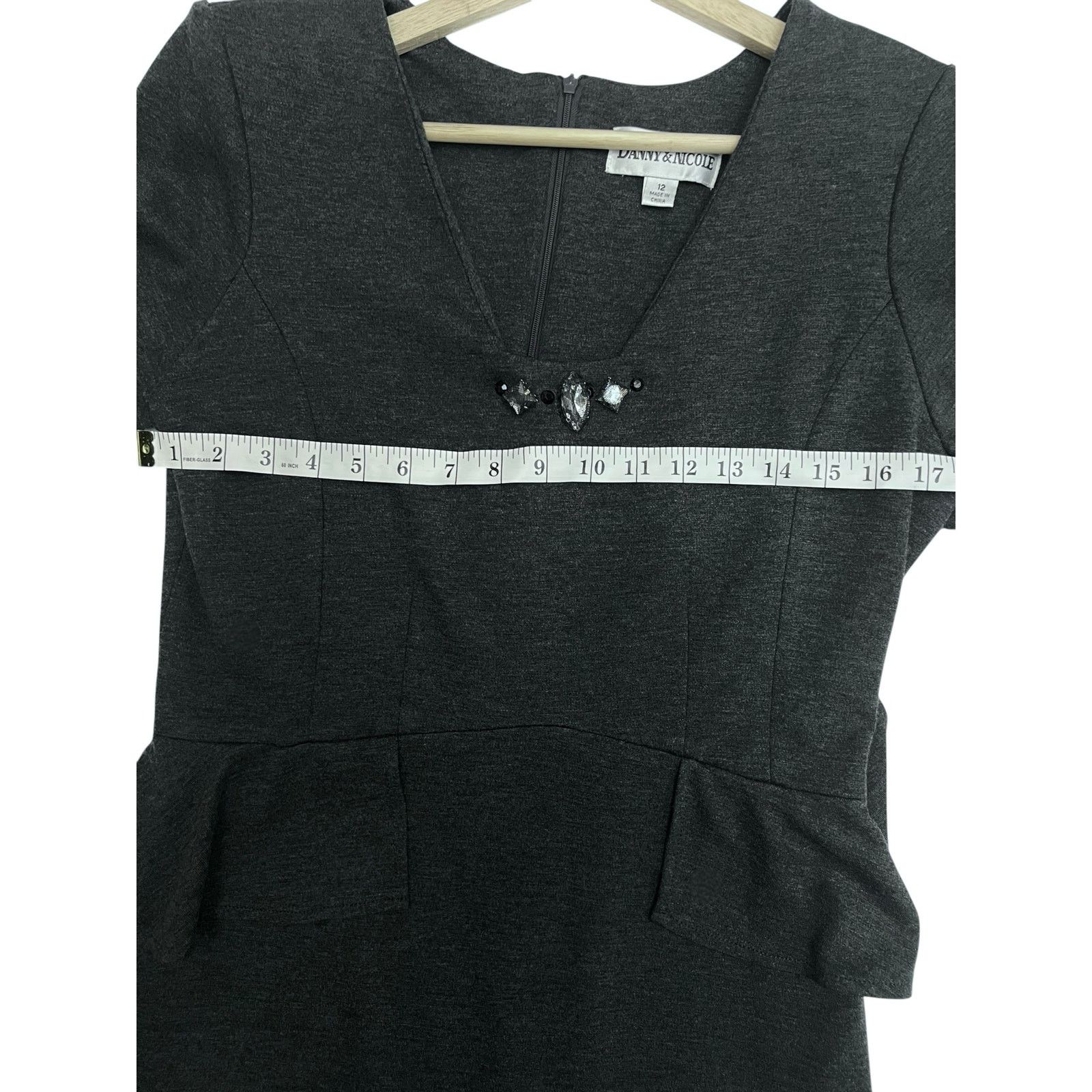 Other Danny & Nicole Charcoal Gray Peplum Dress - Size 12 Size XL / US 12-14 / IT 48-50 - 14 Thumbnail